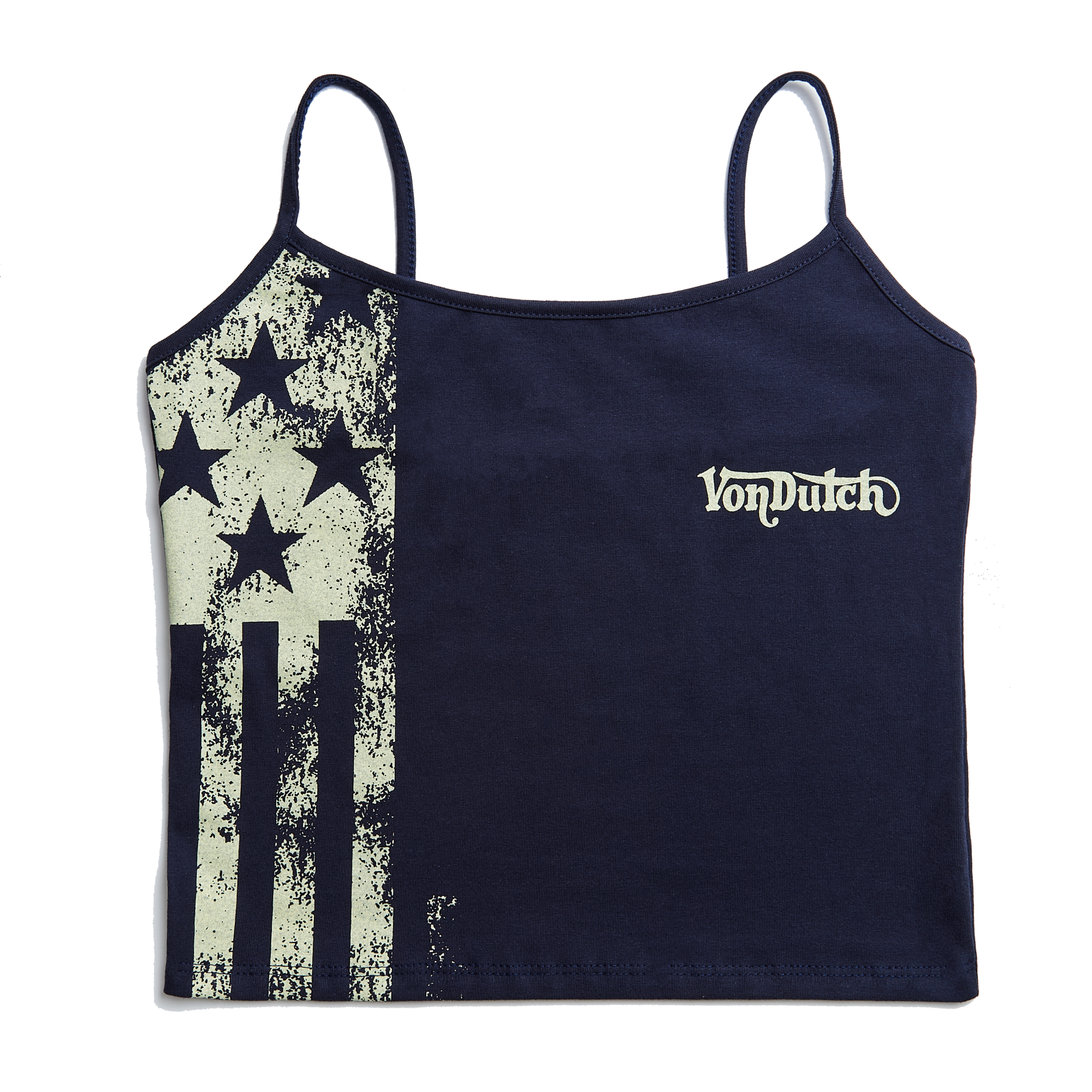 Von Dutch Navy & Yellow Racing Spaghetti Top