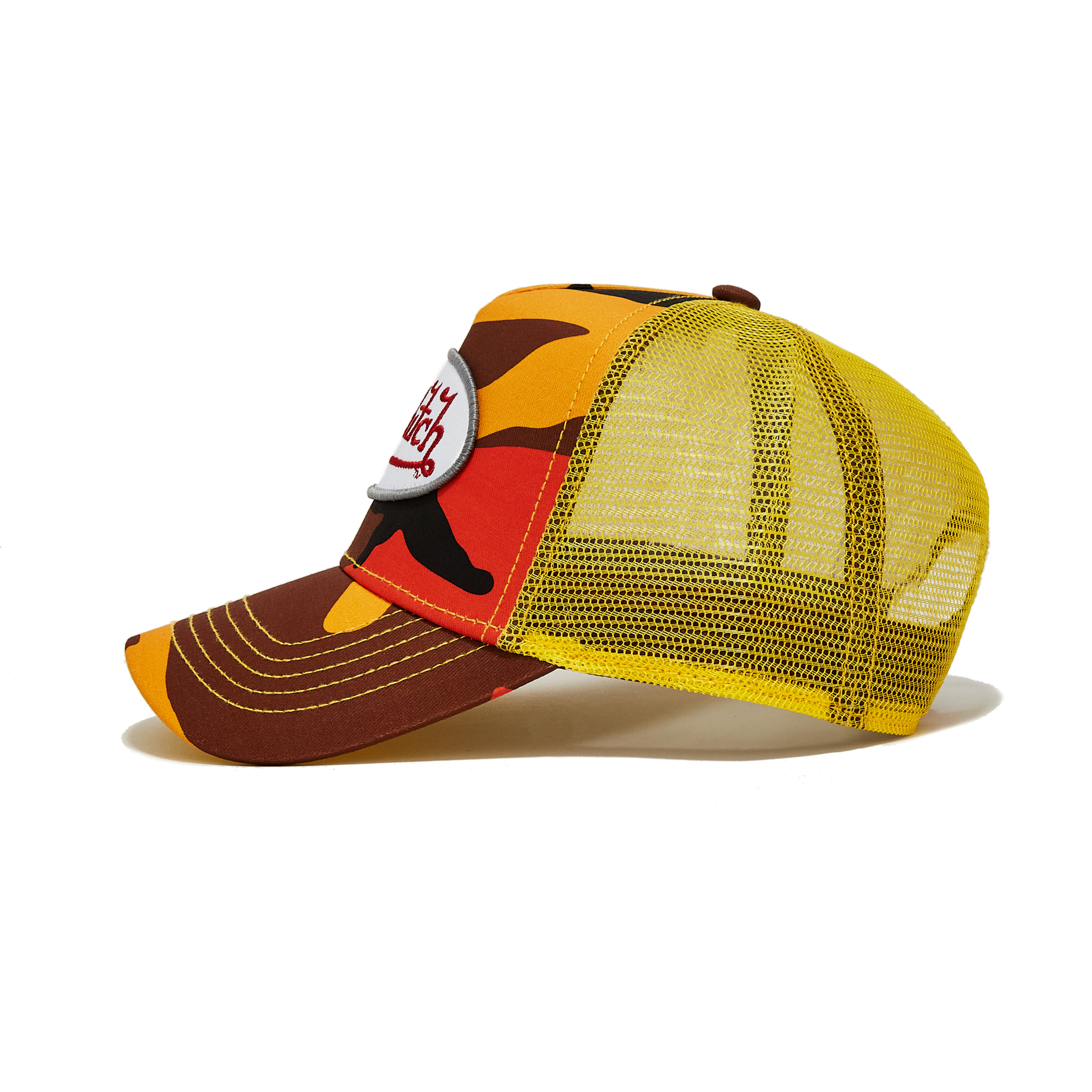 Von Dutch Orange Yellow Camo Trucker Hat - Image 2