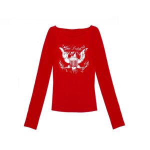 Von Dutch Long Sleeve Independence Tee - Red