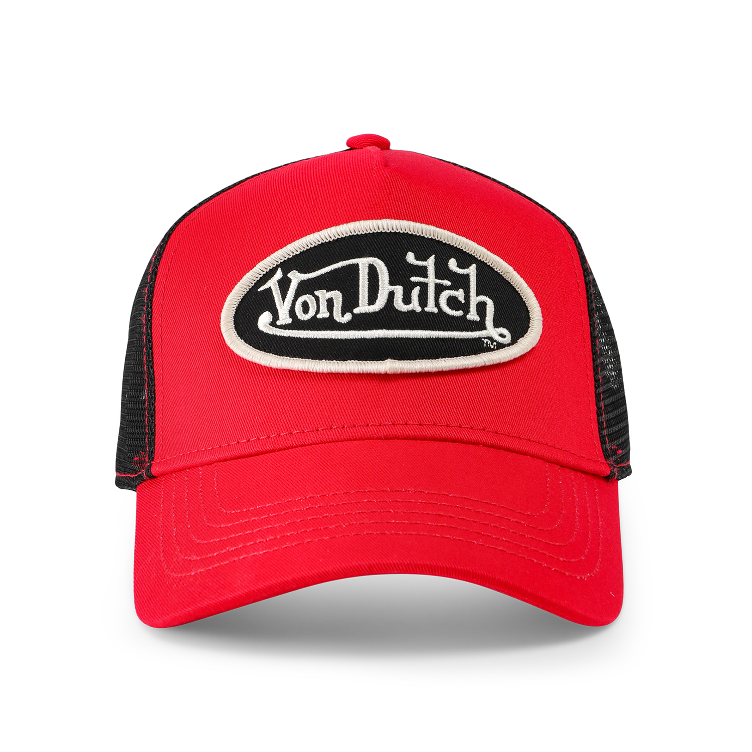 Von Dutch Red. Off-White & Black Trucker Hat