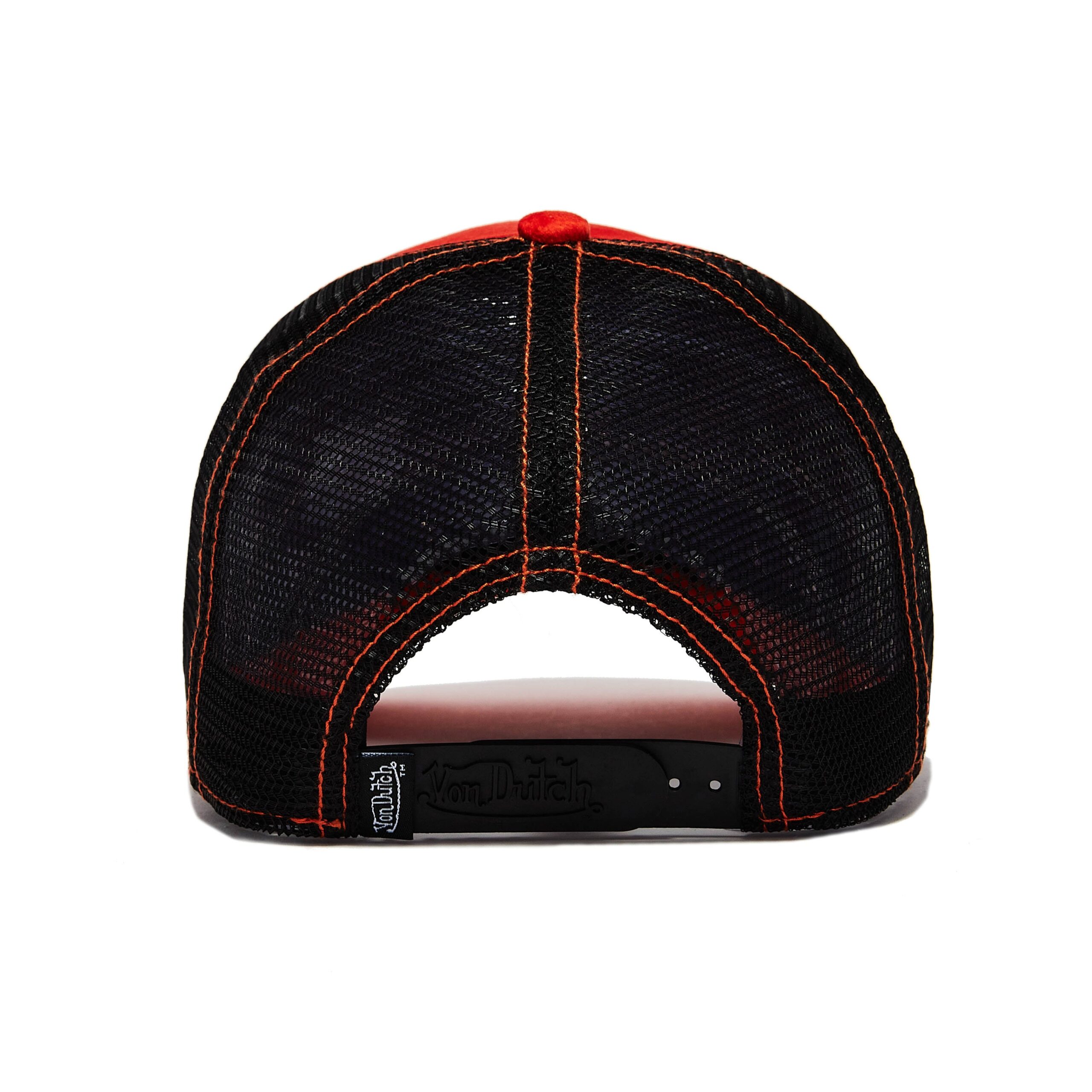 Von Dutch Orange & Black Velvet Trucker Hat - Image 3