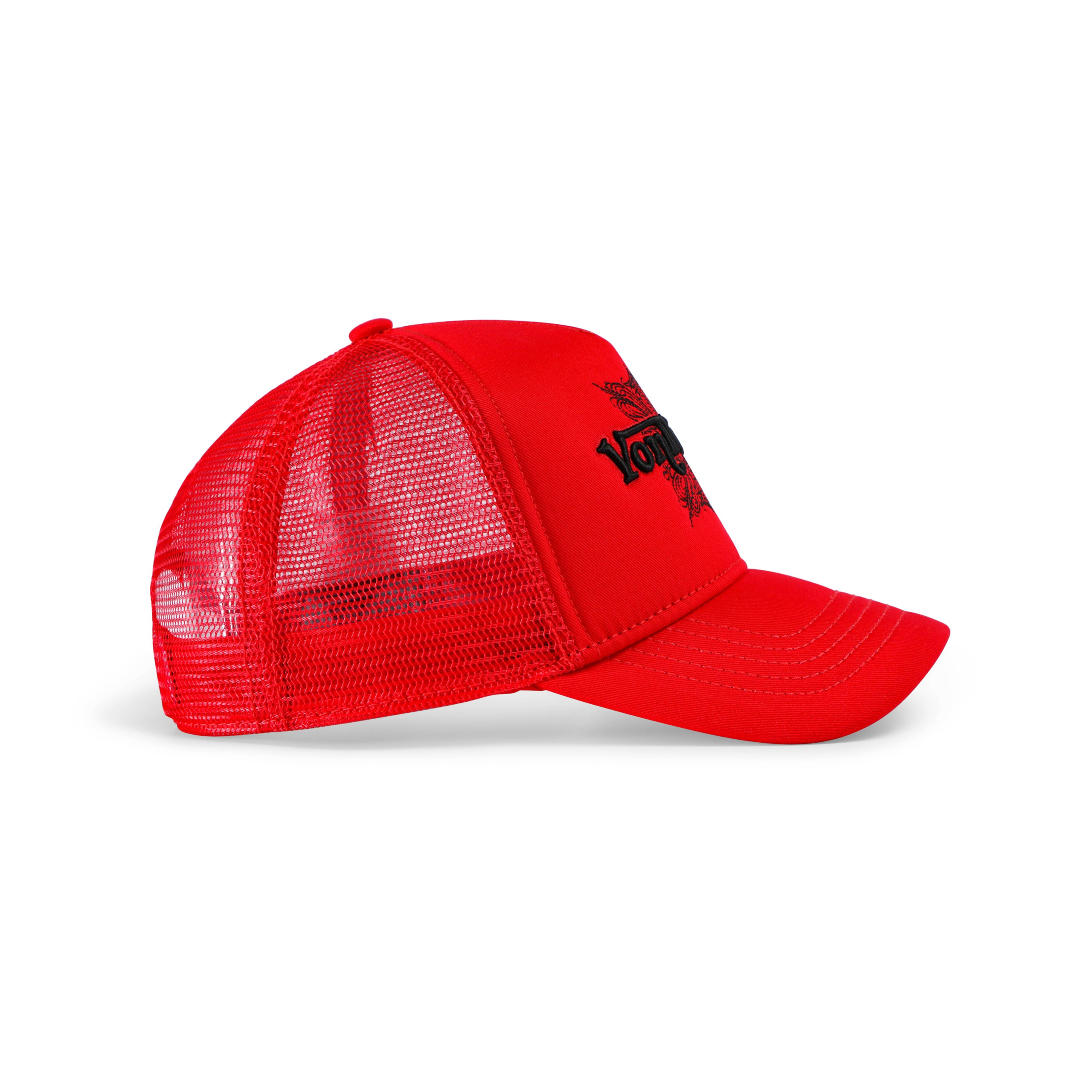 Von Dutch Foam Chopper Trucker Hat - Red & Black - Image 3