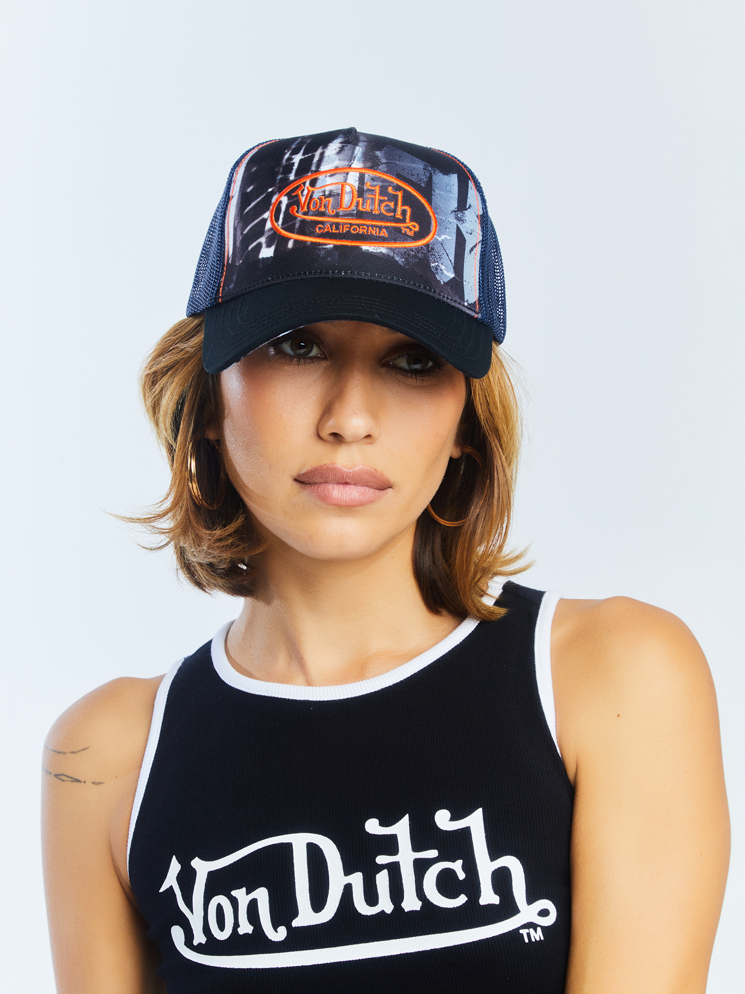 Von Dutch Trucker Hat - Sublimation Navy / Orange - Image 6