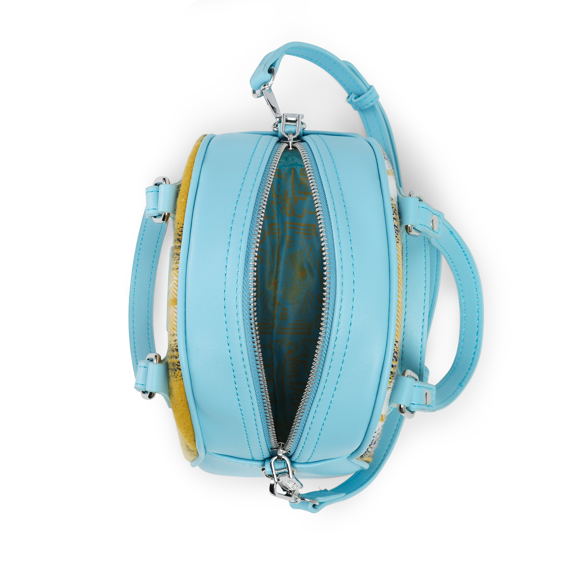 Von Dutch Plaid & Blue Bowling Bag - Image 3