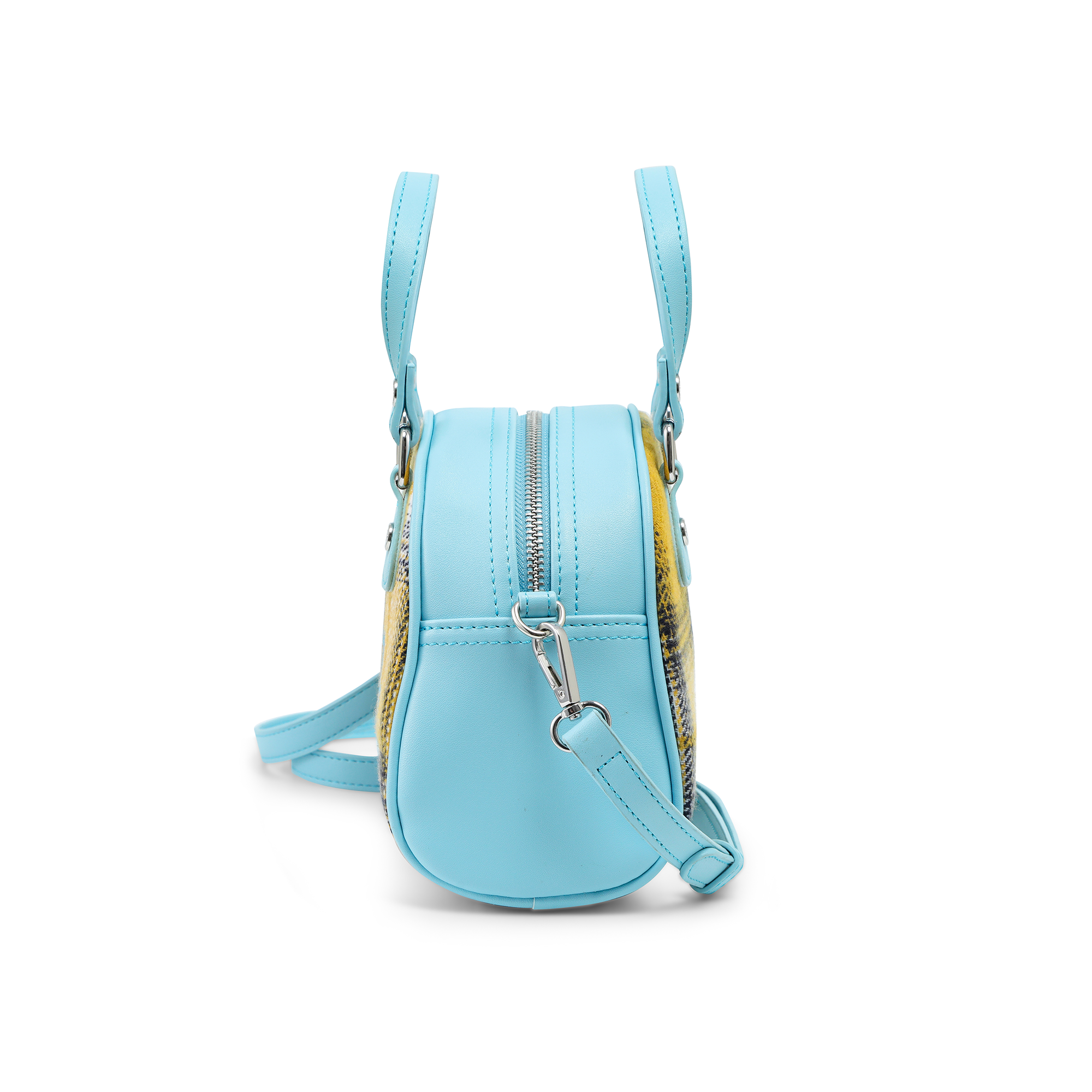 Von Dutch Plaid & Blue Bowling Bag - Image 8
