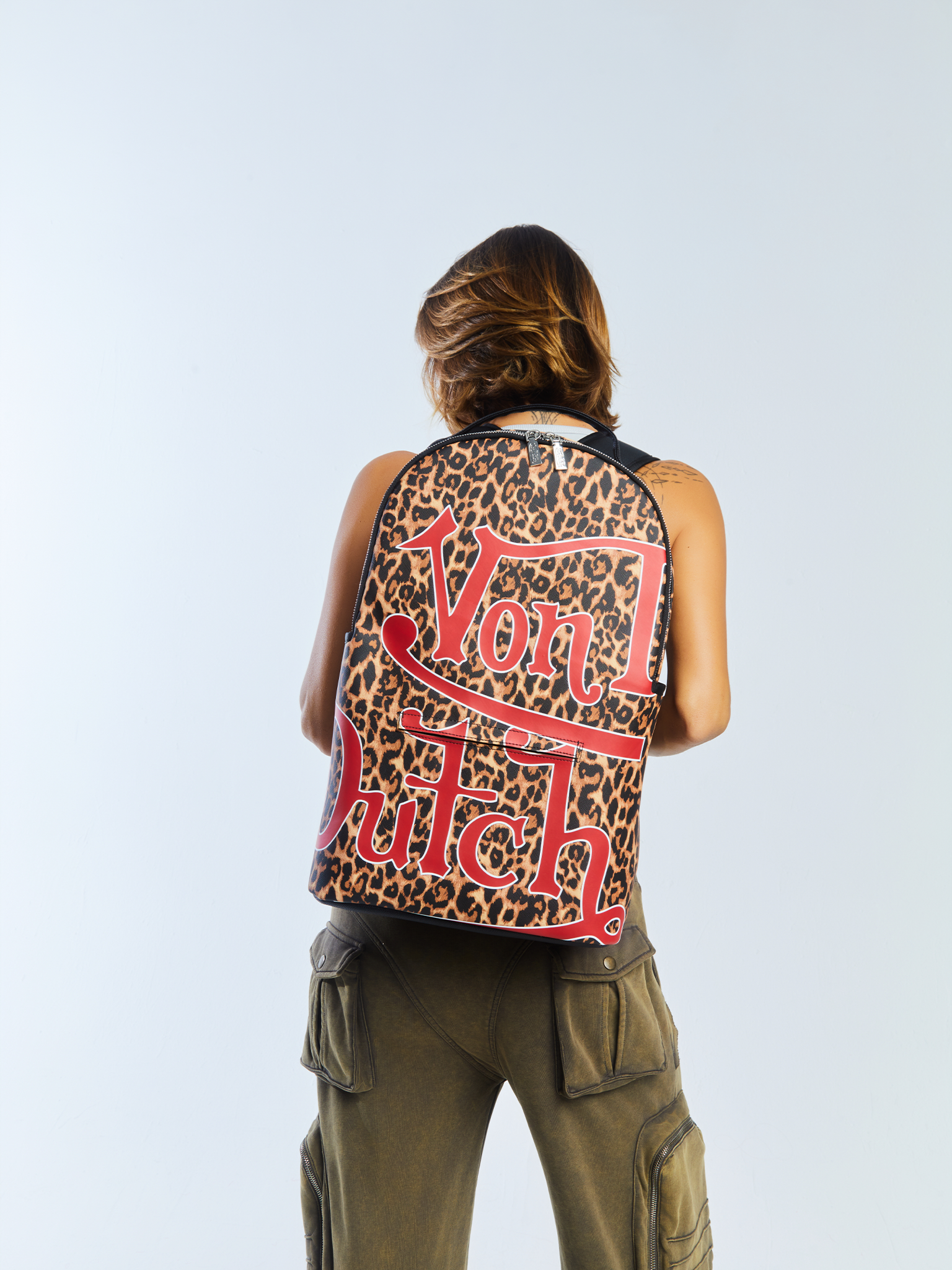 Von Dutch Large Cheetah Print Backpack - Image 7