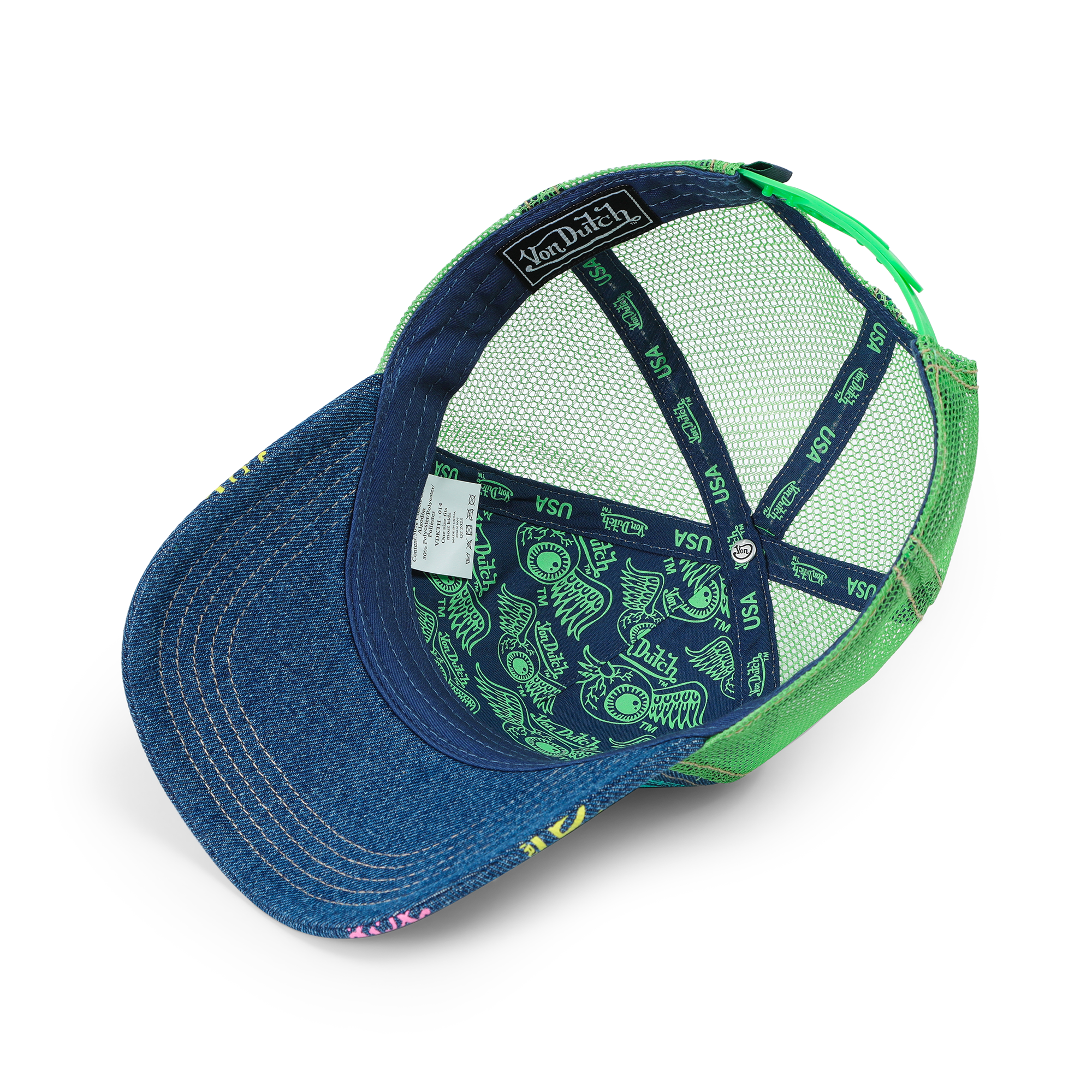 Von Dutch Kids Denim Trucker Hat - Green Apple - Image 5