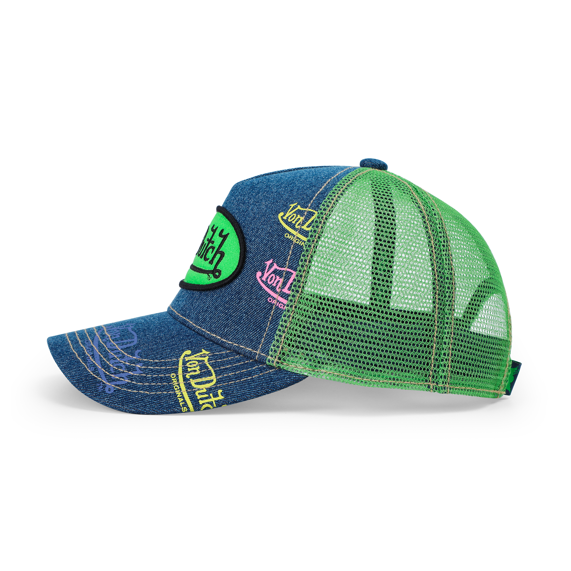 Von Dutch Kids Denim Trucker Hat - Green Apple - Image 2