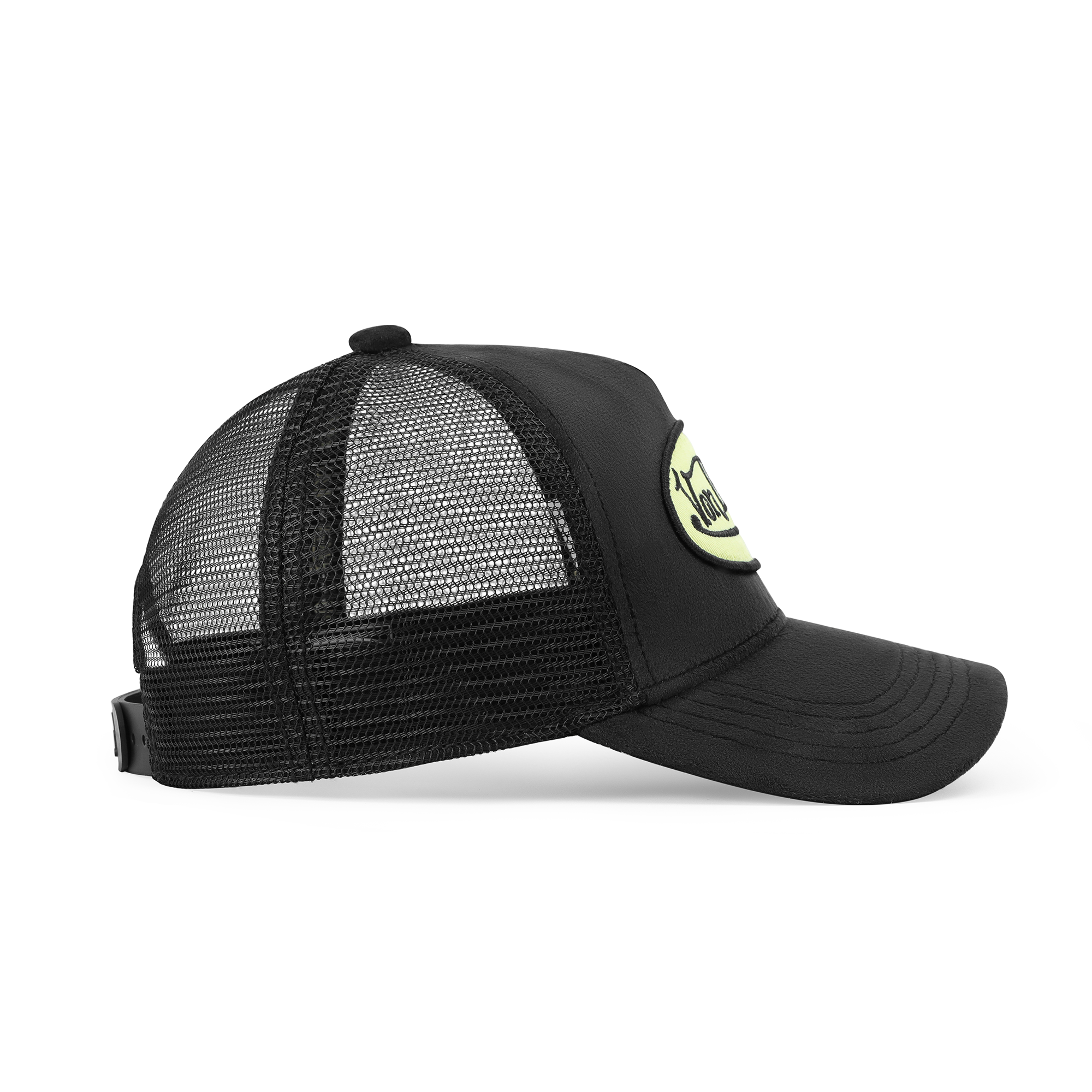 Von Dutch Kids Velvet Trucker Hat - Black & Yellow - Image 3