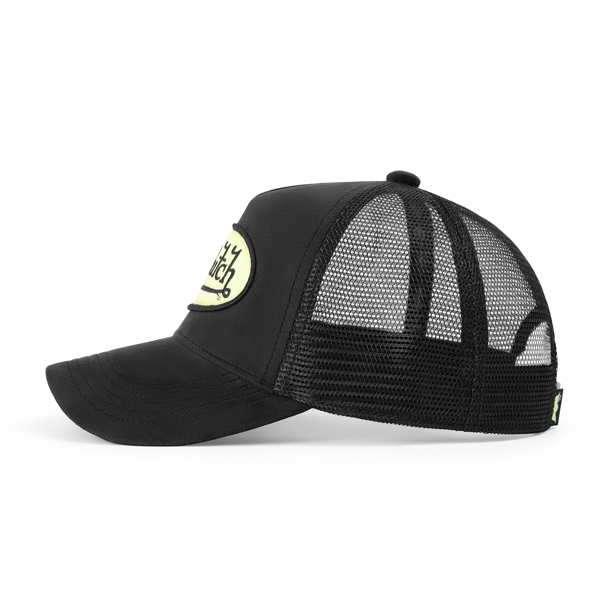 Von Dutch Kids Velvet Trucker Hat - Black & Yellow - Image 2