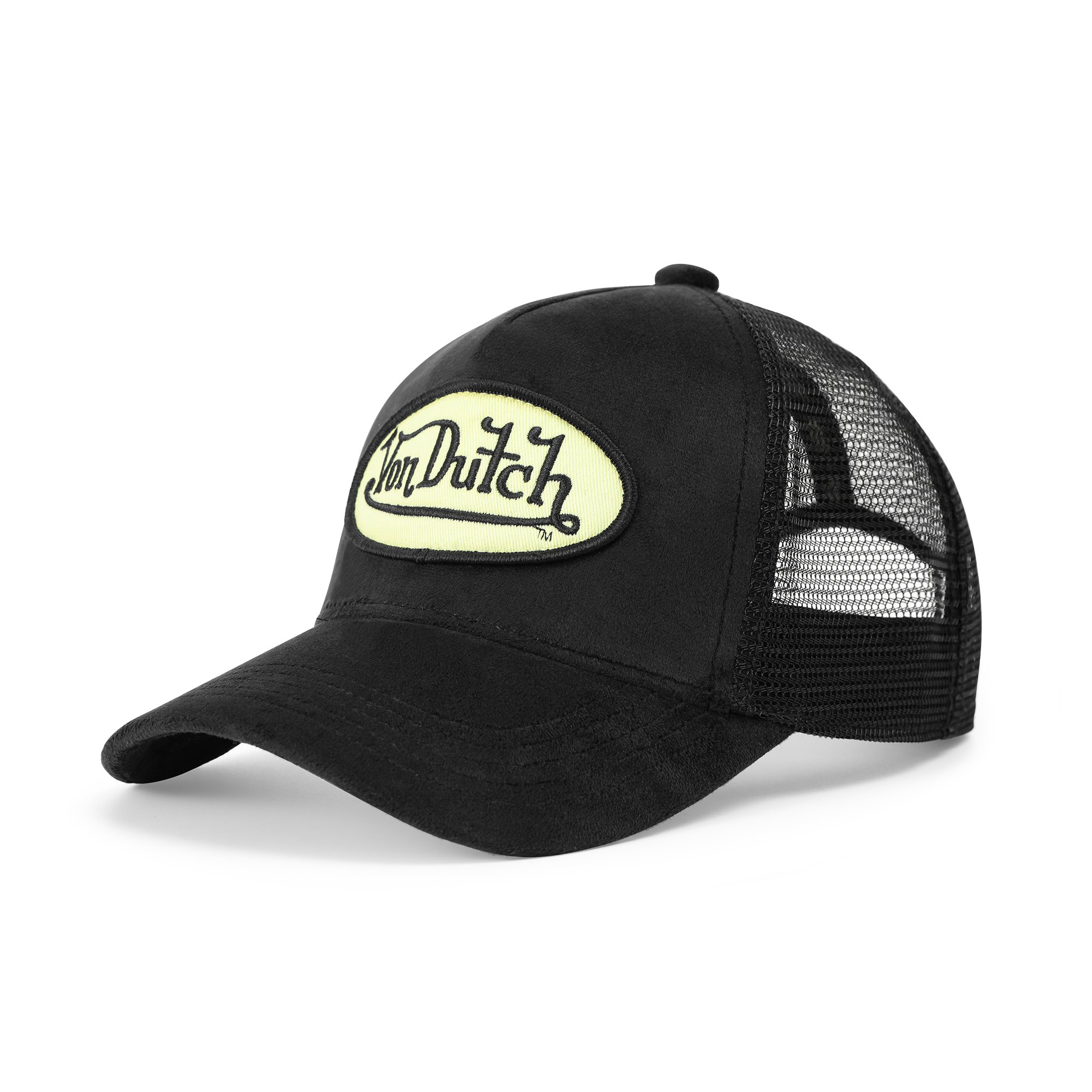 Von Dutch Kids Velvet Trucker Hat - Black & Yellow - Image 7