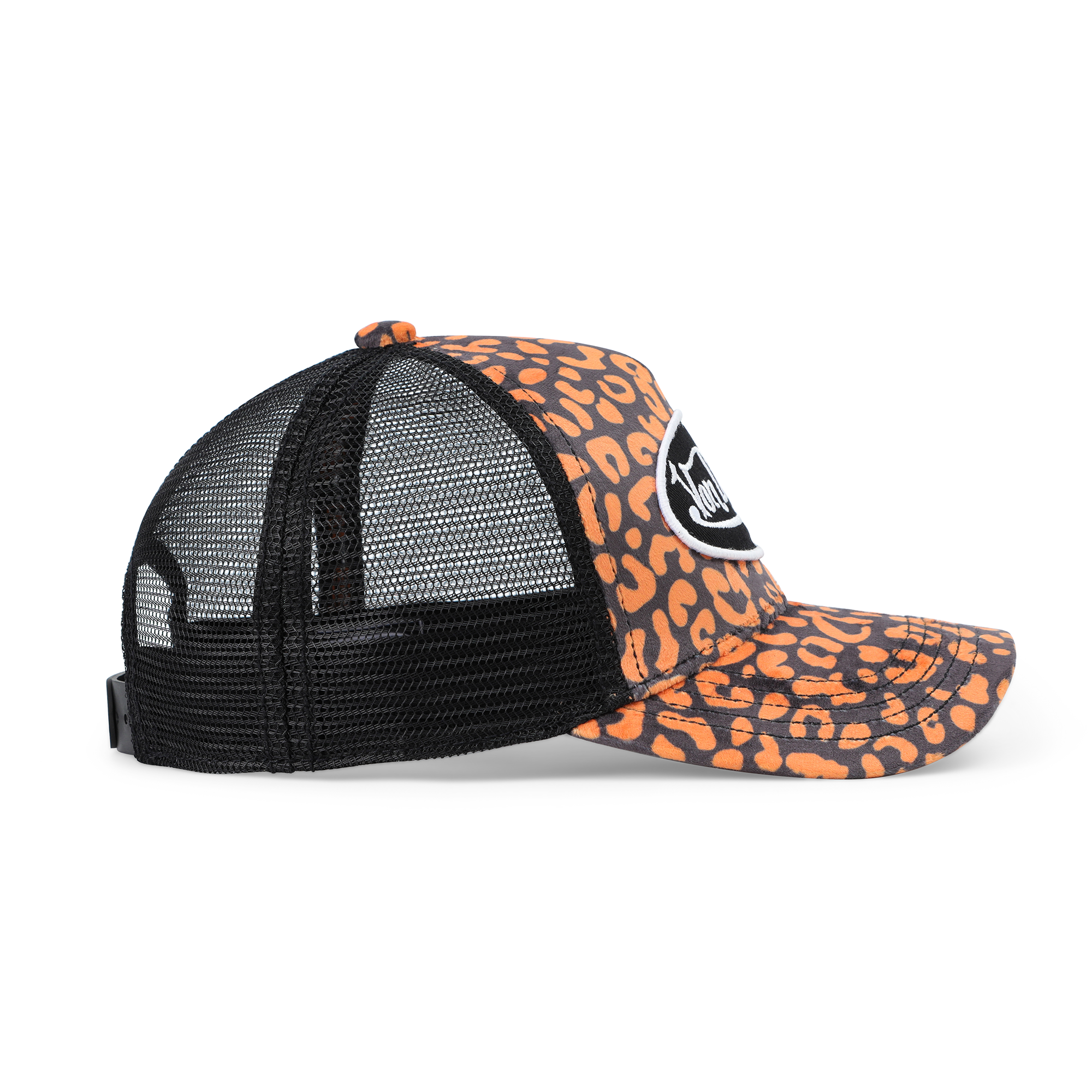 Von Dutch Kids Velvet Trucker Hat - Orange Cheetah - Image 5