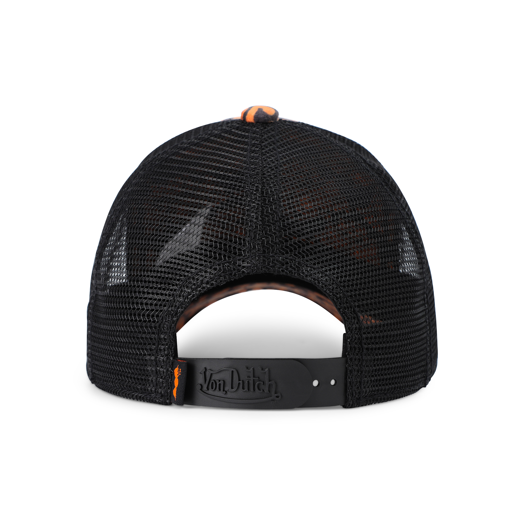 Von Dutch Kids Velvet Trucker Hat - Orange Cheetah - Image 6