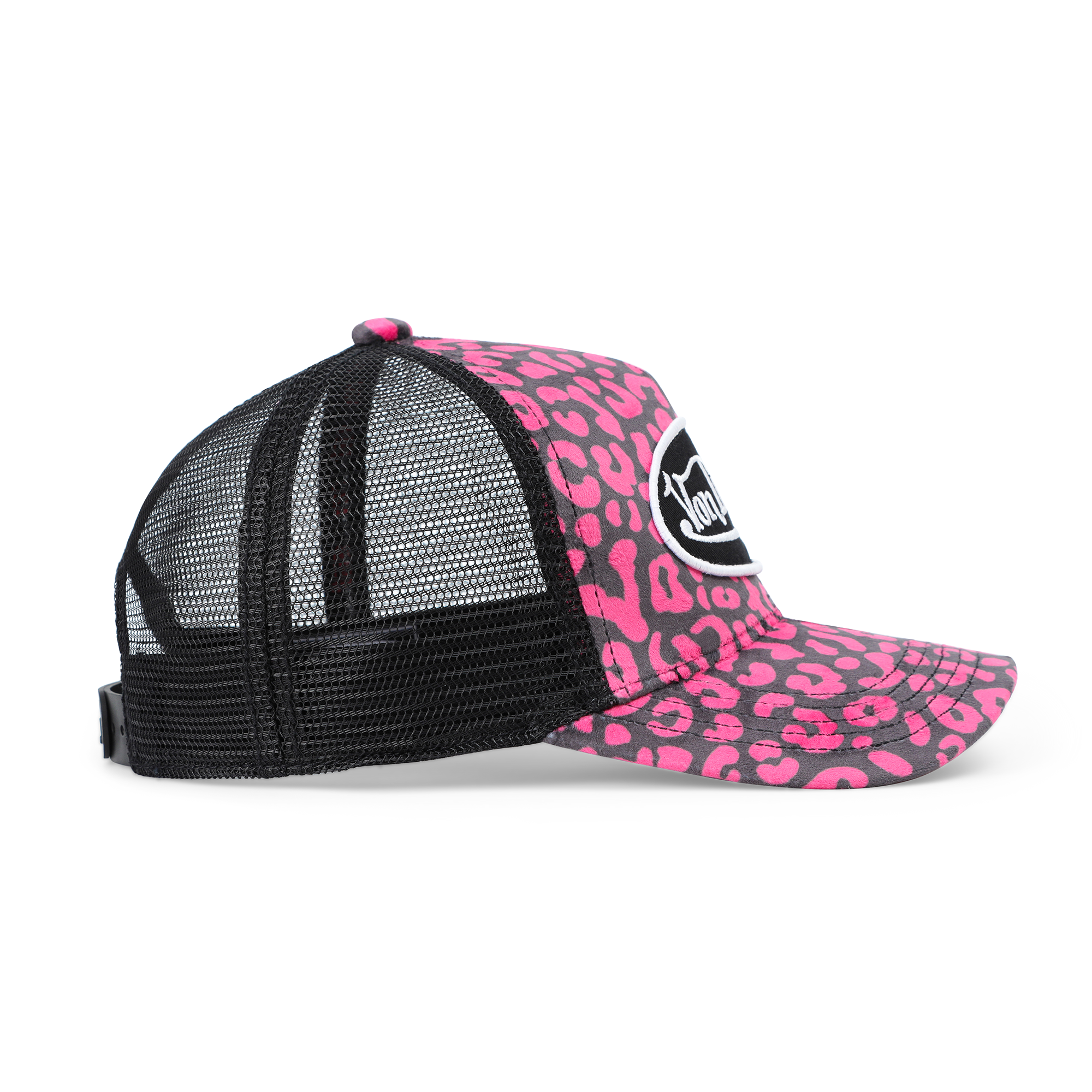 Von Dutch Kids Velvet Trucker Hat - Hot Pink Cheetah - Image 5