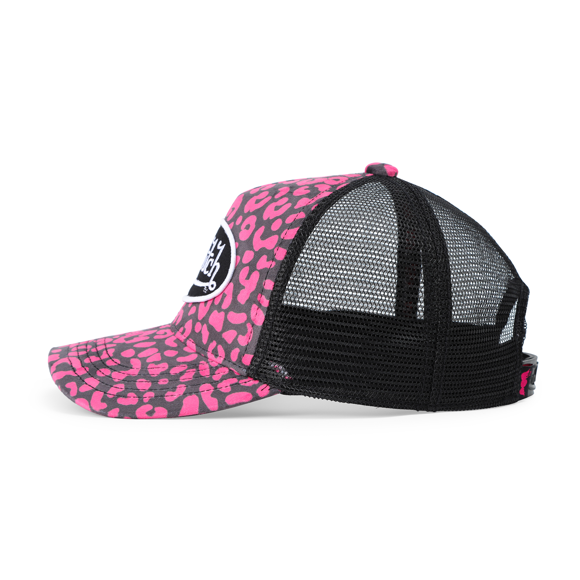 Von Dutch Kids Velvet Trucker Hat - Hot Pink Cheetah - Image 2