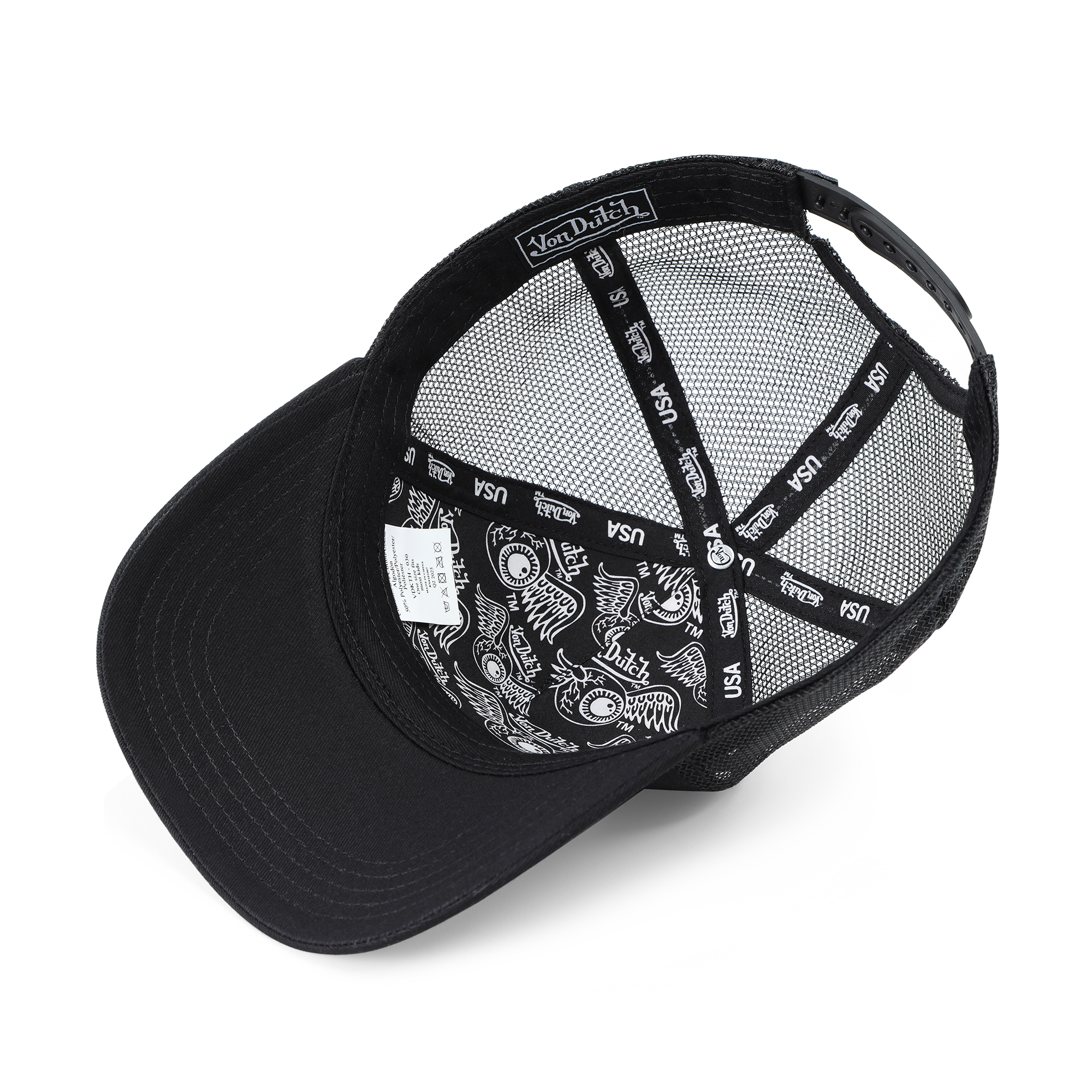 Von Dutch Kids Classic Trucker Hat - Black & White 51 - Image 3