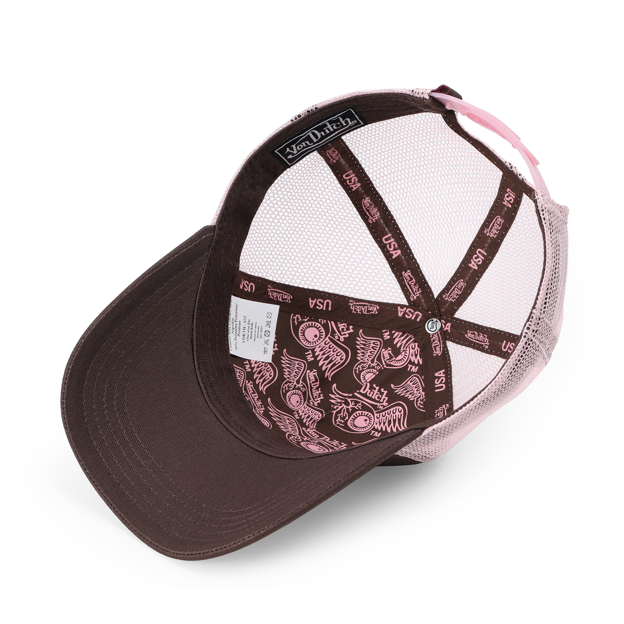 Von Dutch Kids Classic Trucker Hat - Brown & Pink - Image 4
