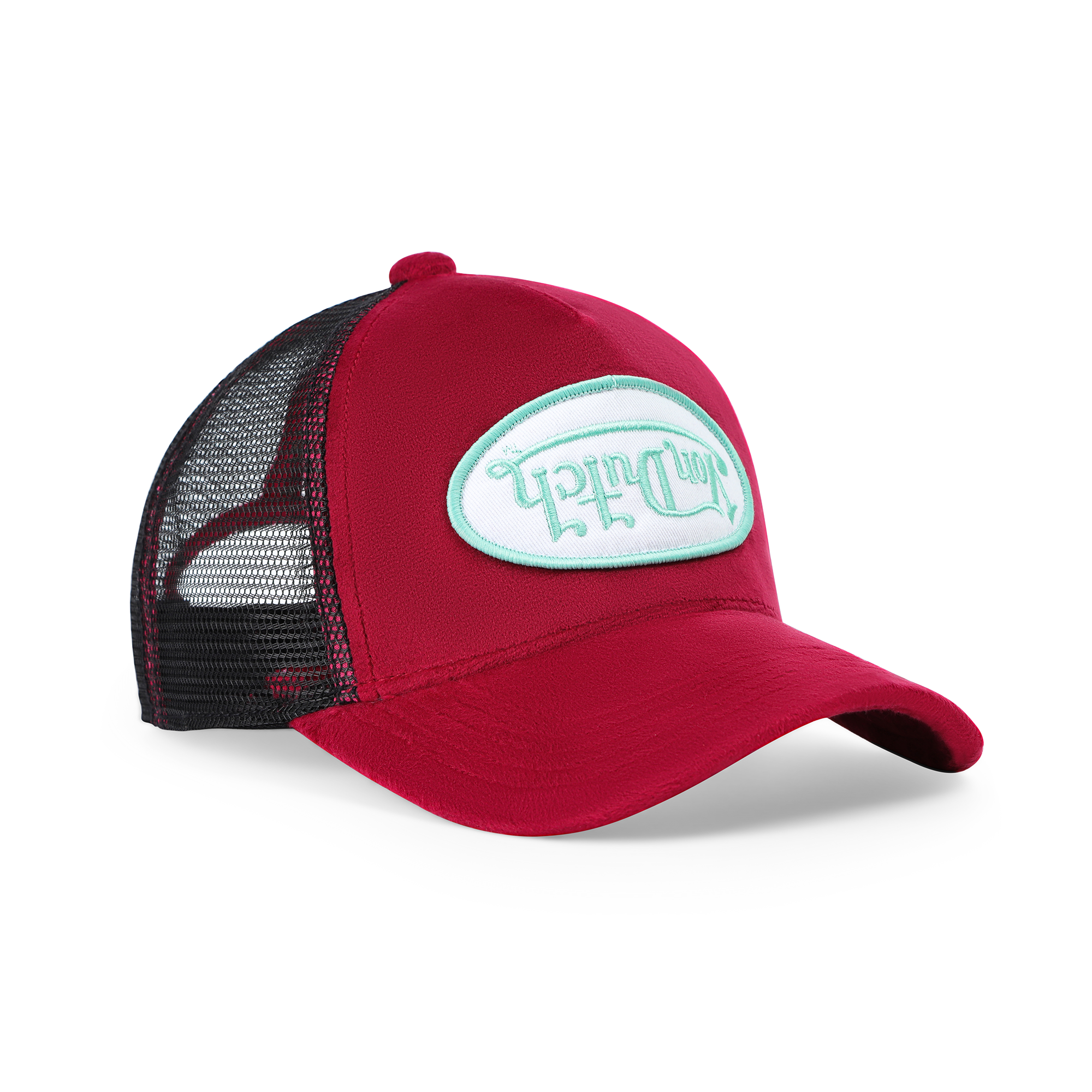 Von Dutch Kids Velvet Trucker Hat - Wine/Lime - Image 5