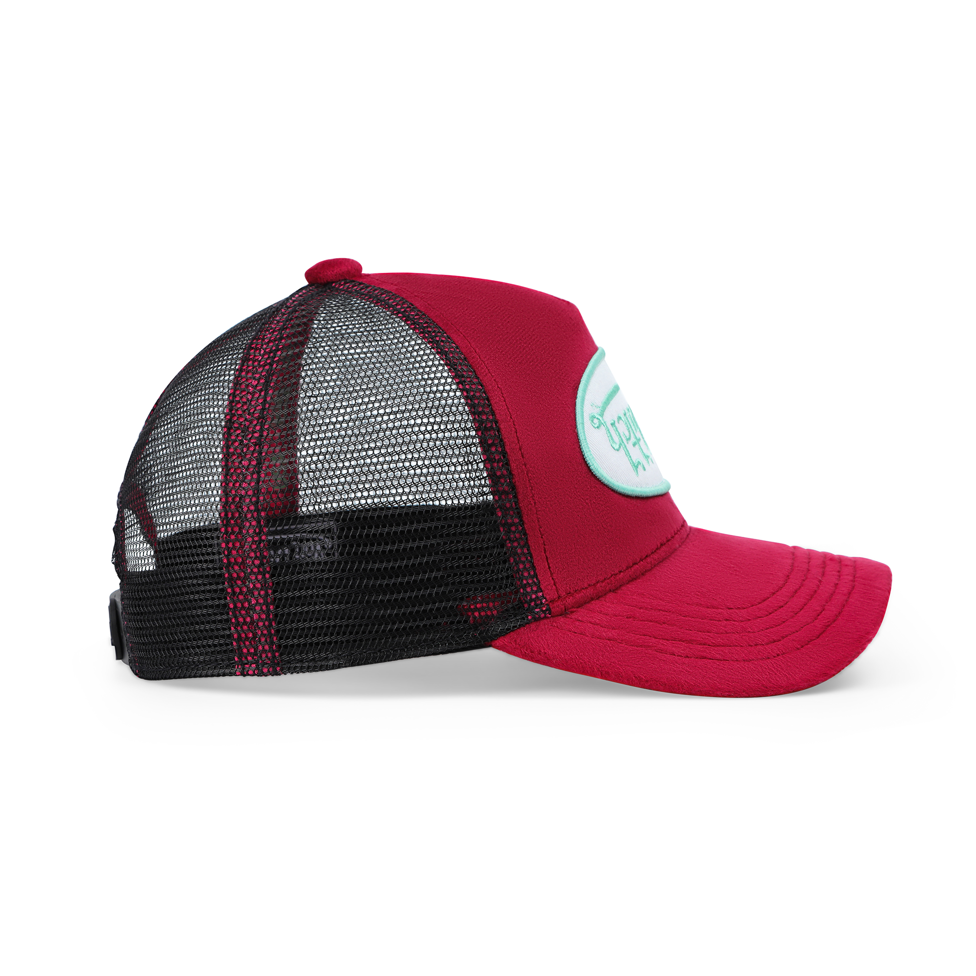 Von Dutch Kids Velvet Trucker Hat - Wine/Lime - Image 6
