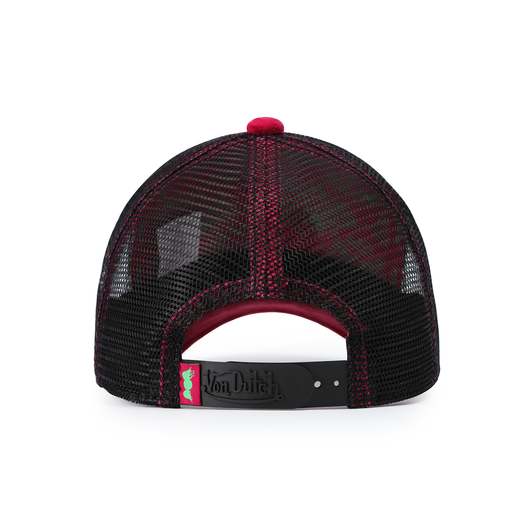 Von Dutch Kids Velvet Trucker Hat - Wine/Lime - Image 7