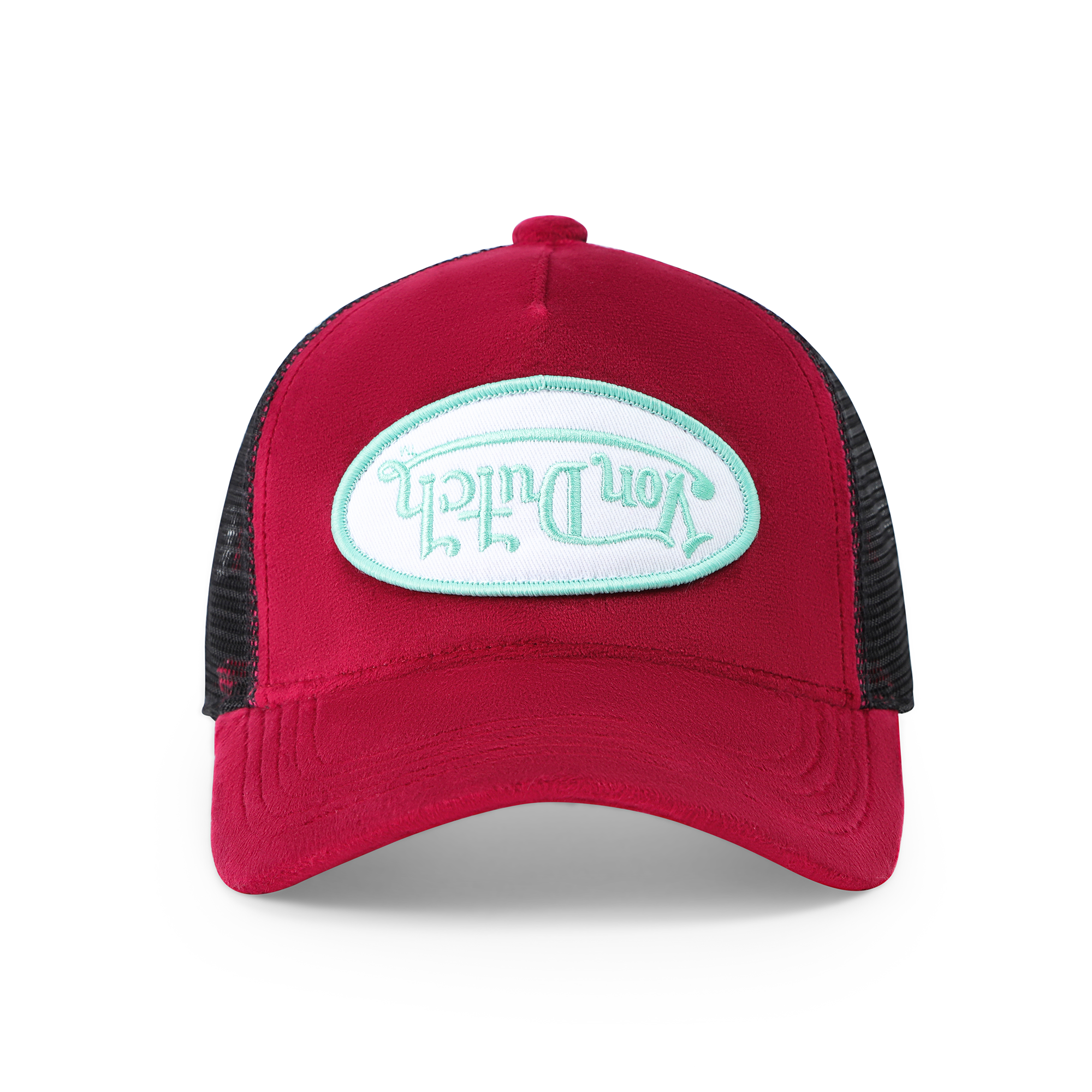 Von Dutch Kids Velvet Trucker Hat - Wine/Lime - Image 8