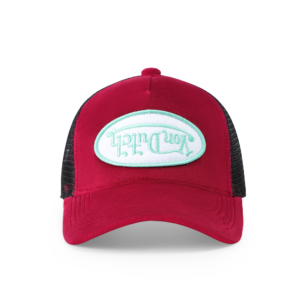 Von Dutch Kids Velvet Trucker Hat - Wine/Lime