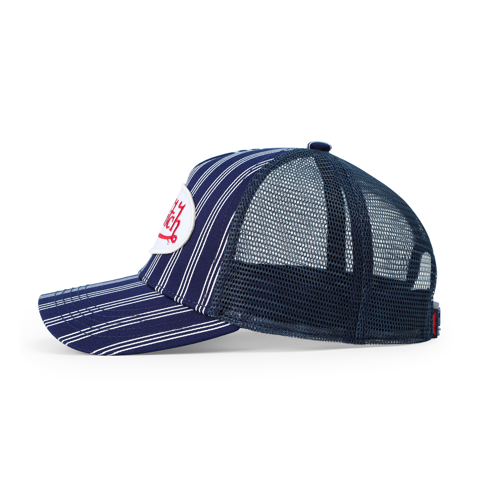 Von Dutch Kids Classic Trucker Hat - Navy White Stripe - Image 2
