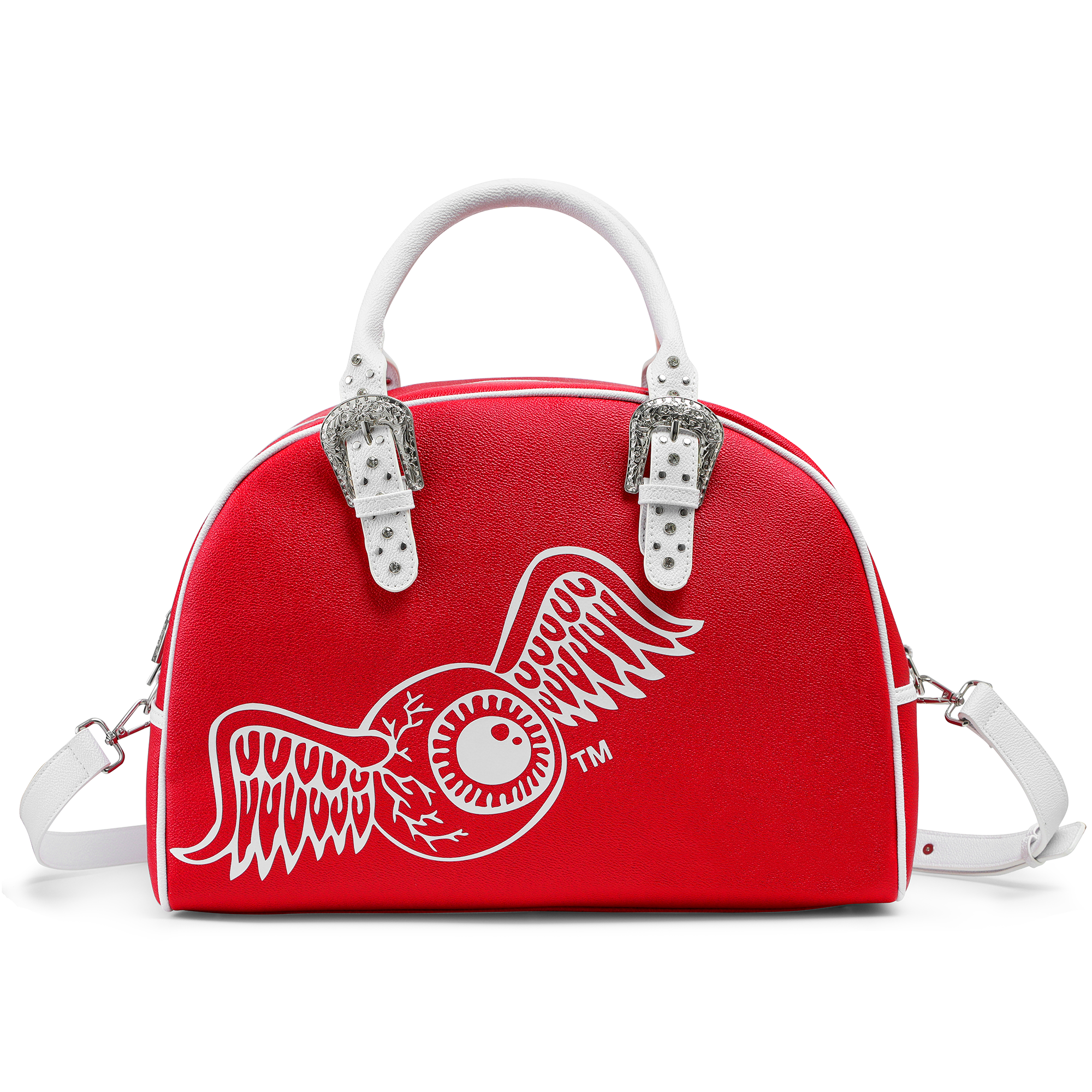 Von Dutch Red & White Duffle Bowling Bag - Image 7