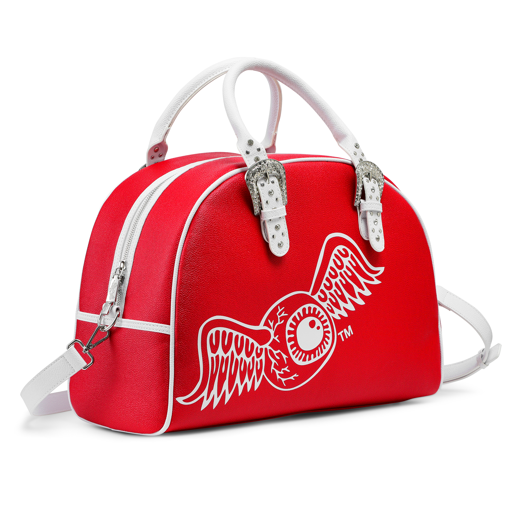 Von Dutch Red & White Duffle Bowling Bag - Image 8