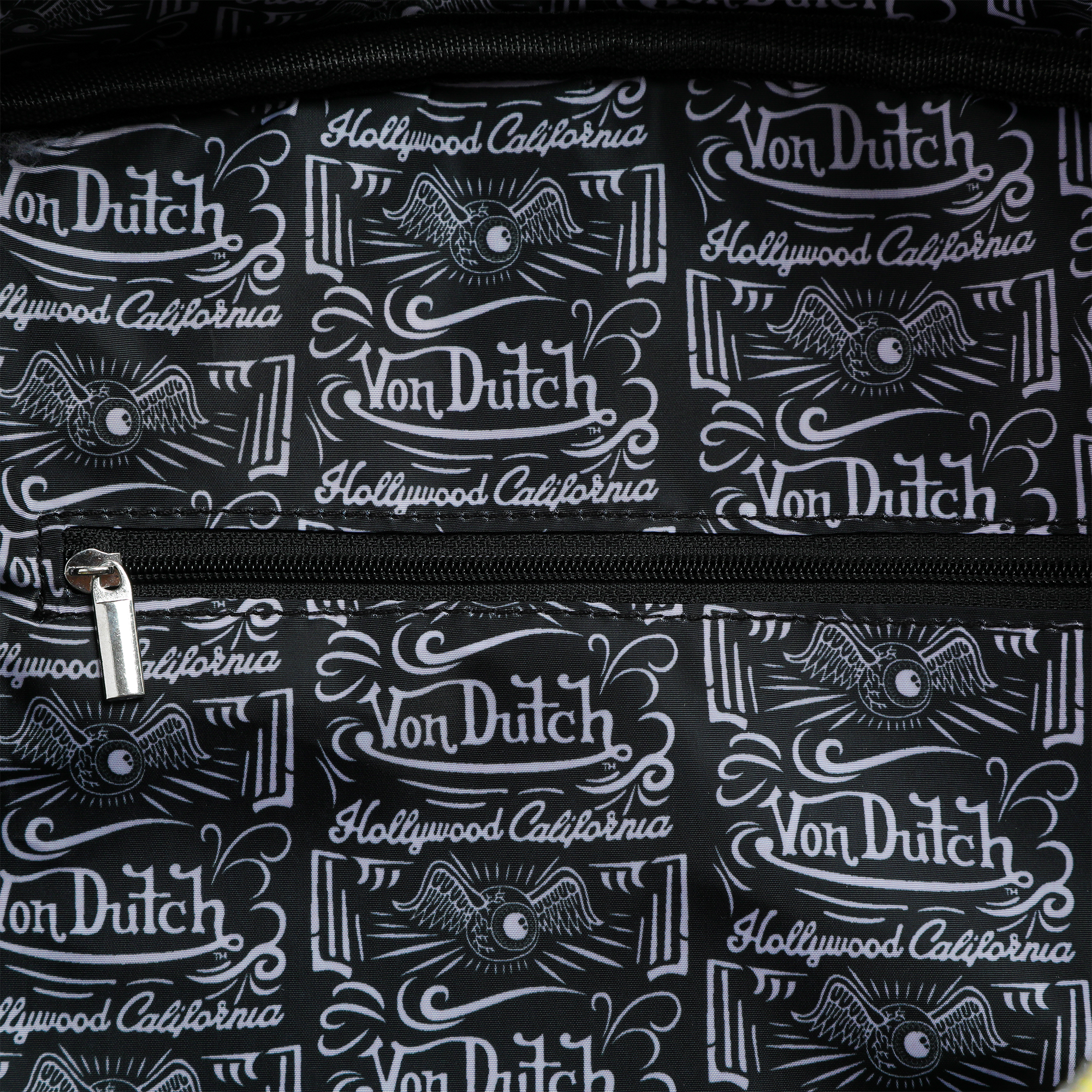 Von Dutch Navy Blue & Yellow Duffle Bowling Bag - Image 4