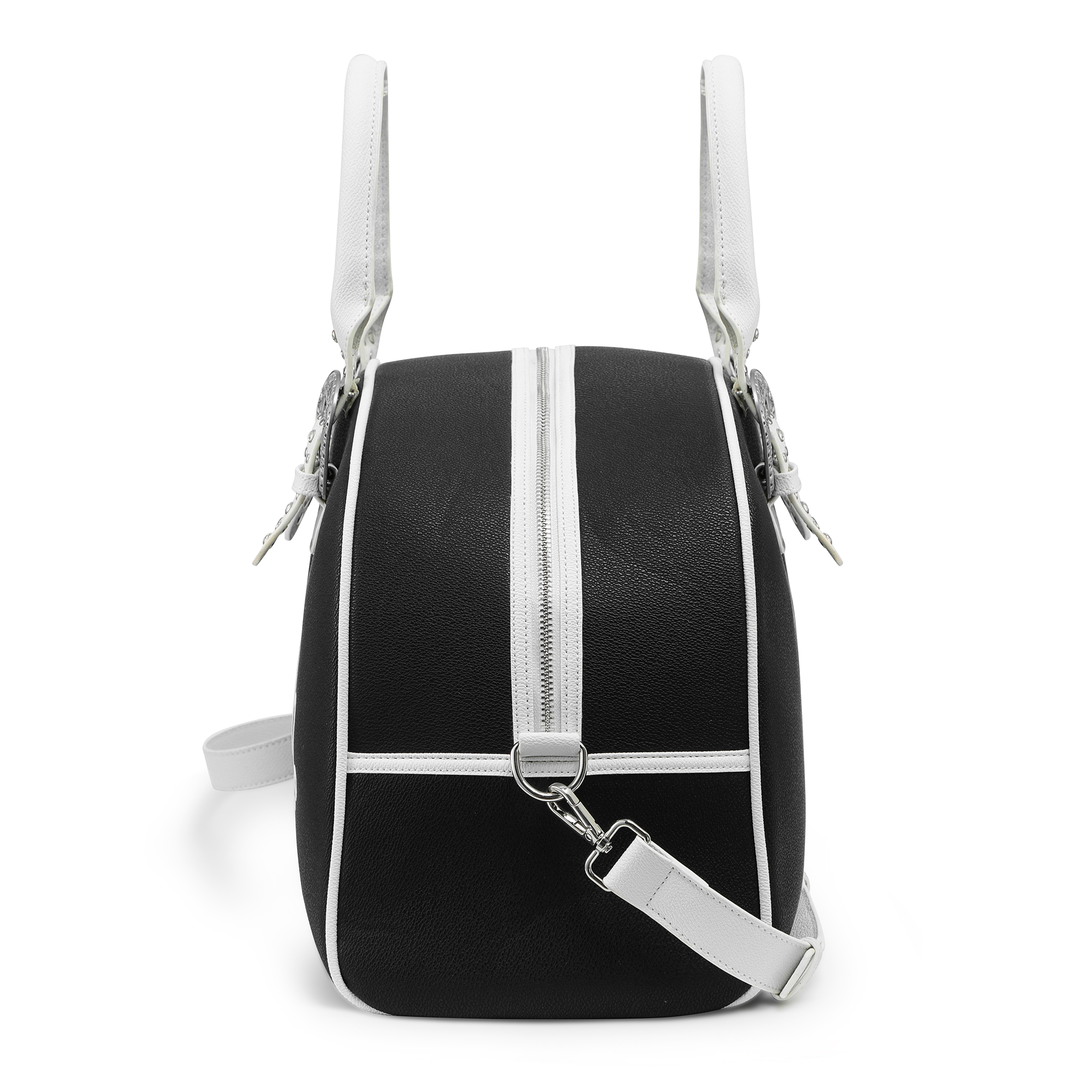 Von Dutch Classic Black & White Duffle Bowling Bag - Image 4