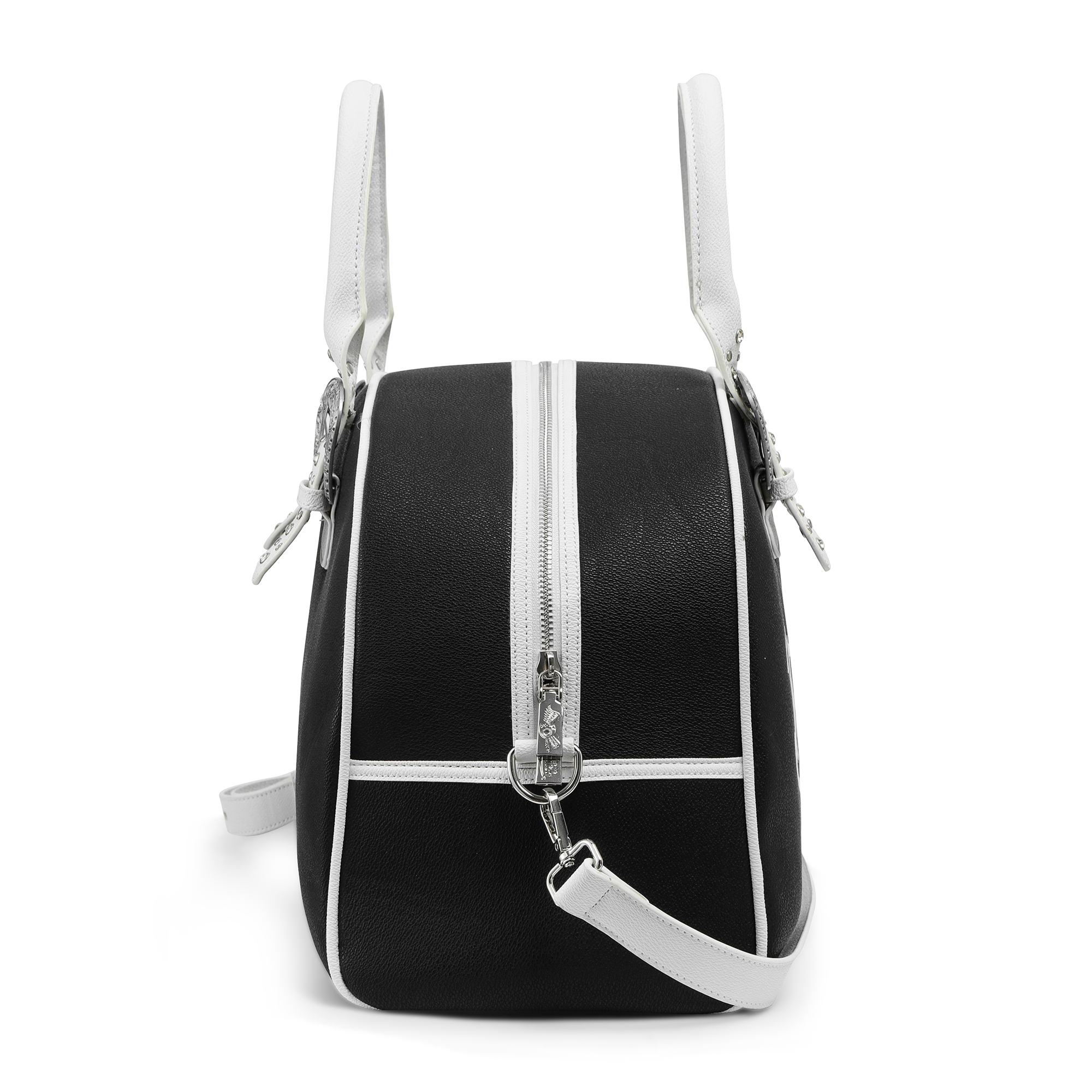 Von Dutch Classic Black & White Duffle Bowling Bag - Image 7