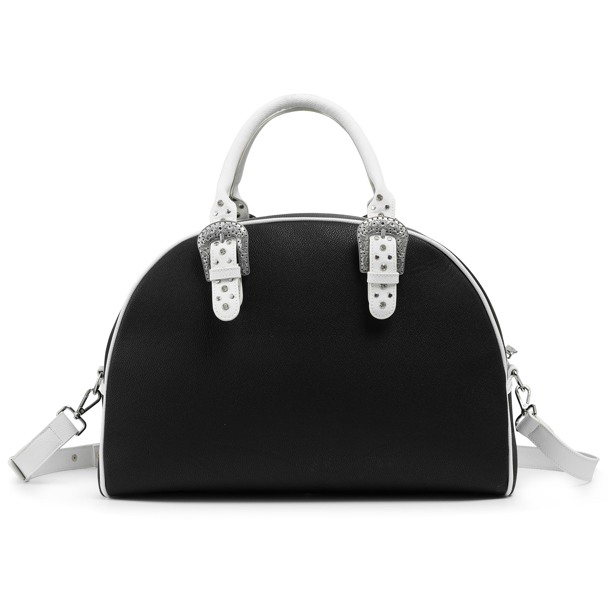 Von Dutch Classic Black & White Duffle Bowling Bag - Image 6