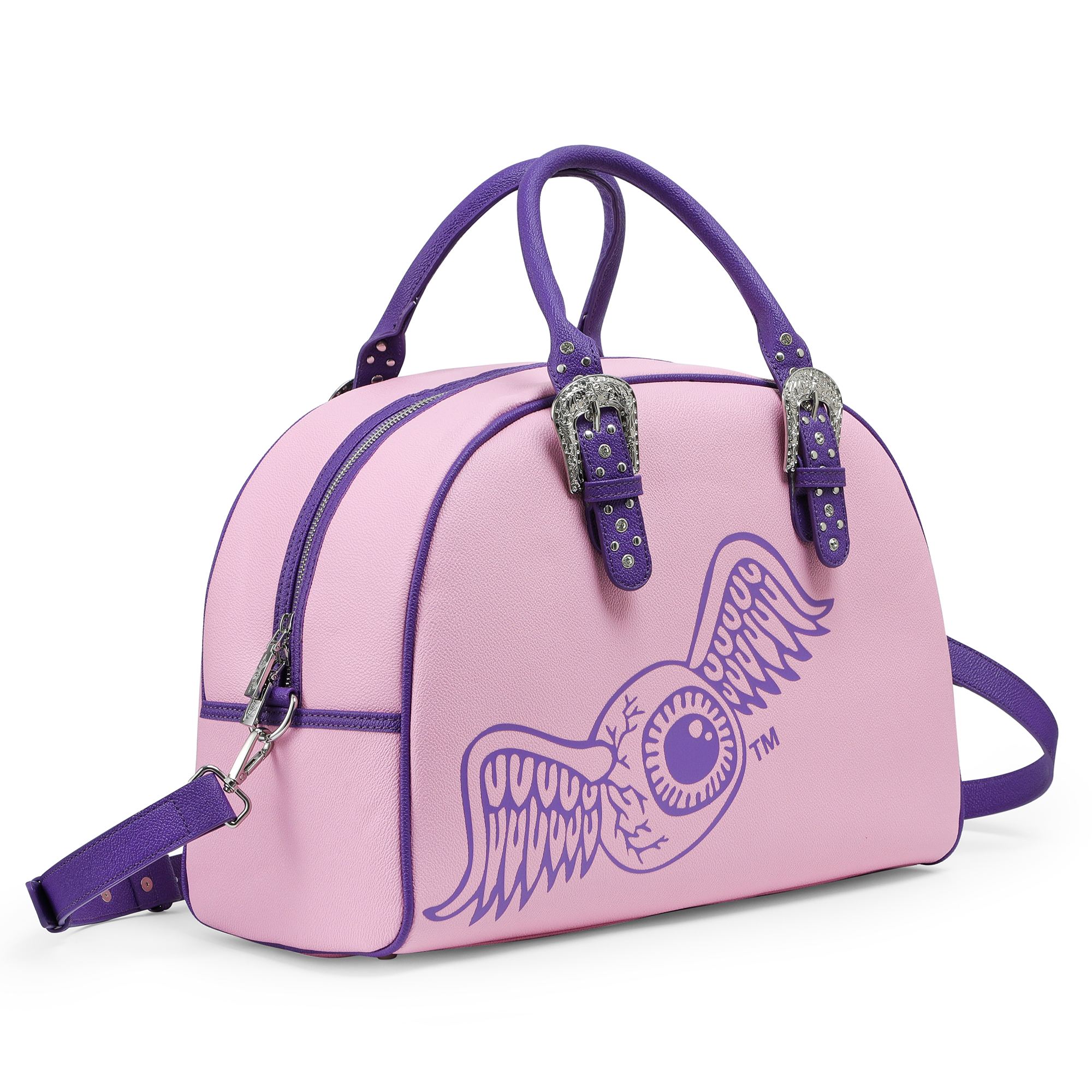 Von Dutch Pink & Purple Duffle Bowling Bag - Image 8