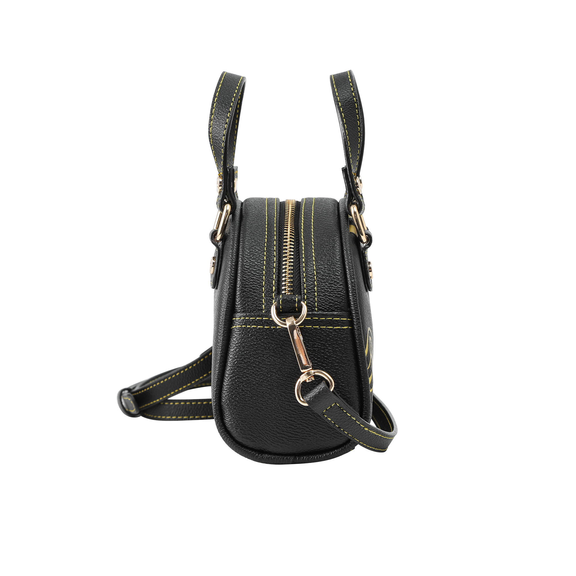 Von Dutch Mini Bowling Bag - Racing Stripe Black & Gold - Image 7