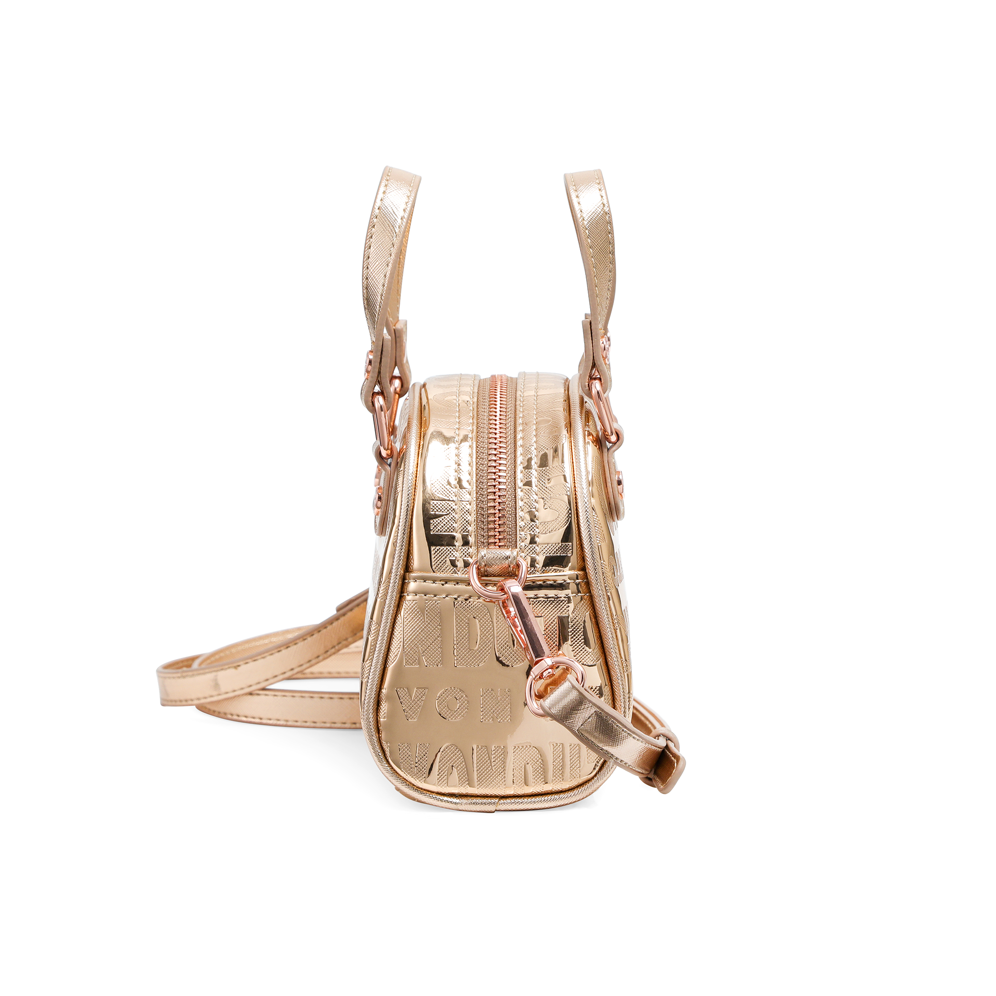 Von Dutch Mini Bowling Bag - Rose Gold Reflective - Image 8