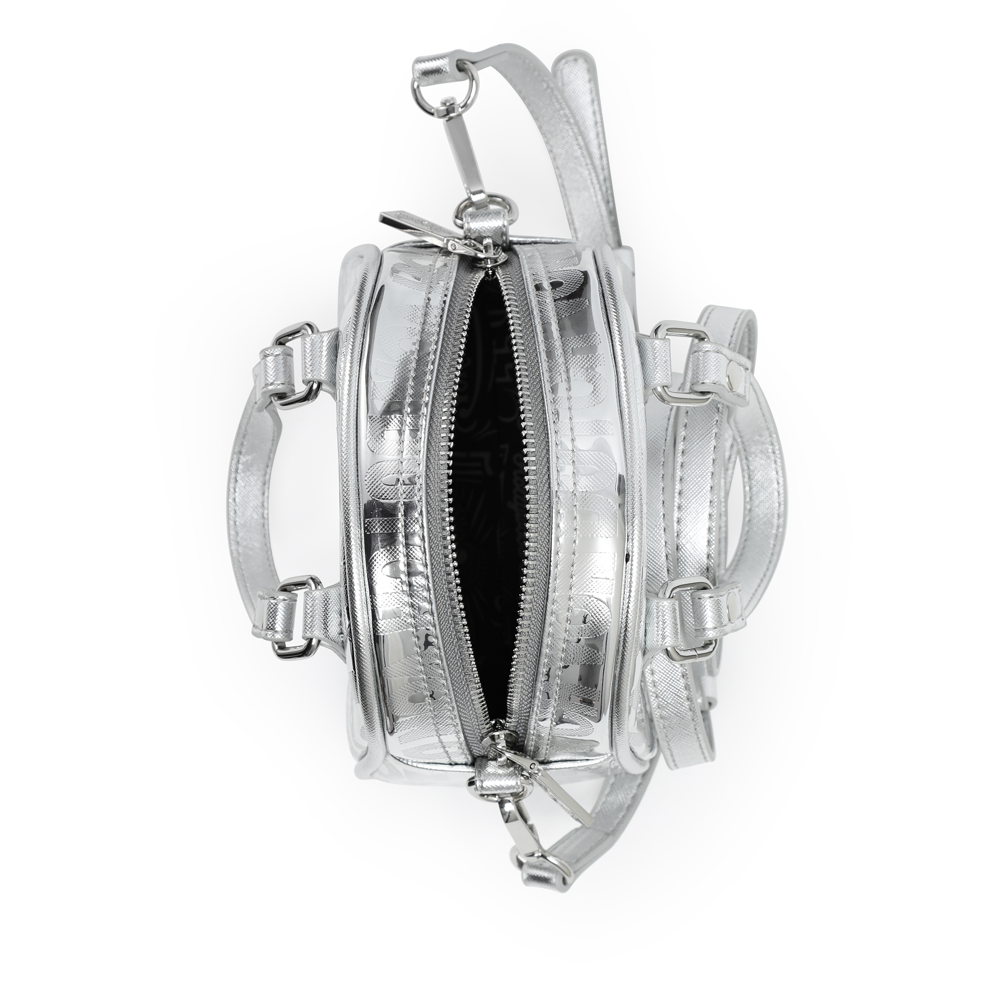 Von Dutch Mini Bowling Bag - Silver Foil Reflective - Image 4
