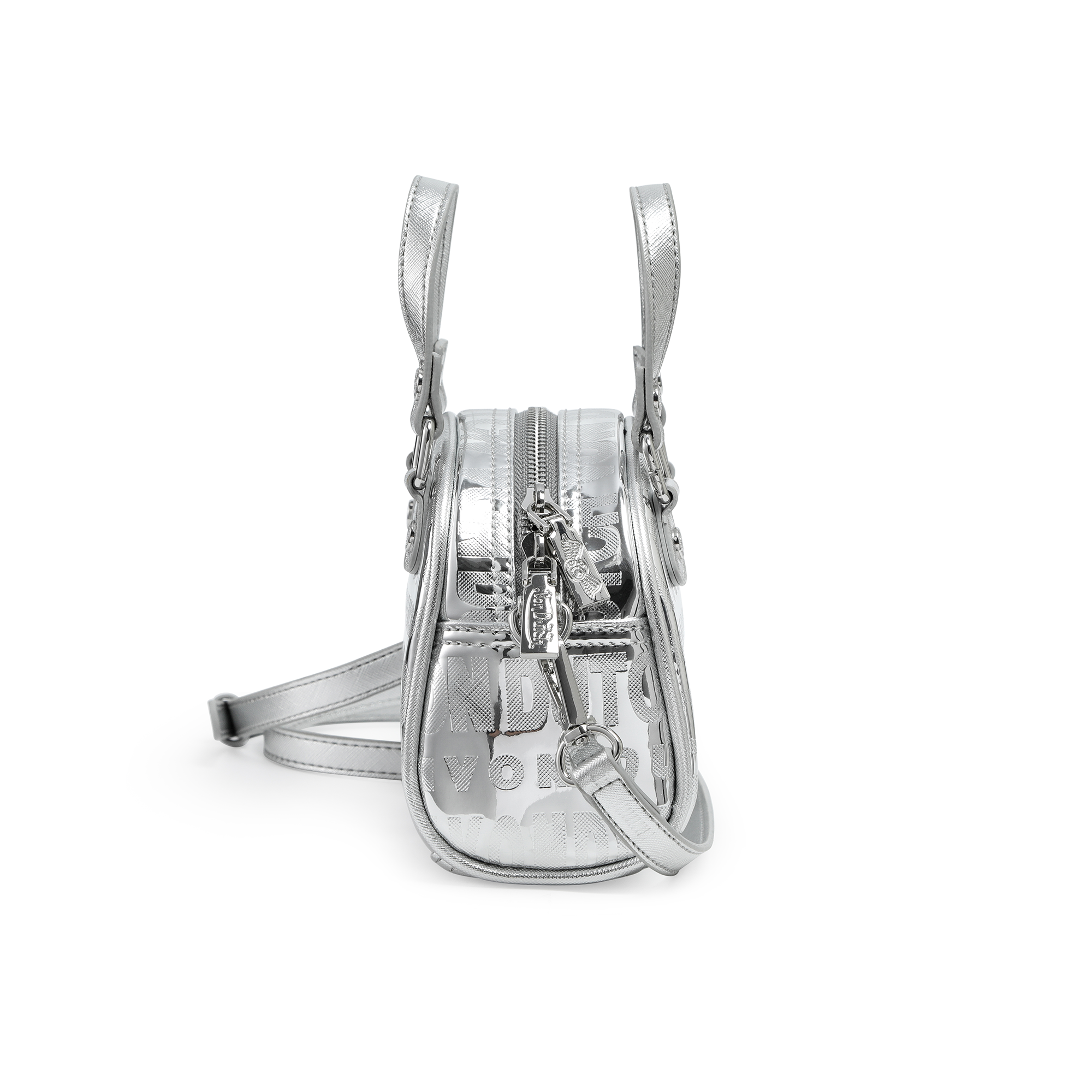 Von Dutch Mini Bowling Bag - Silver Foil Reflective - Image 5