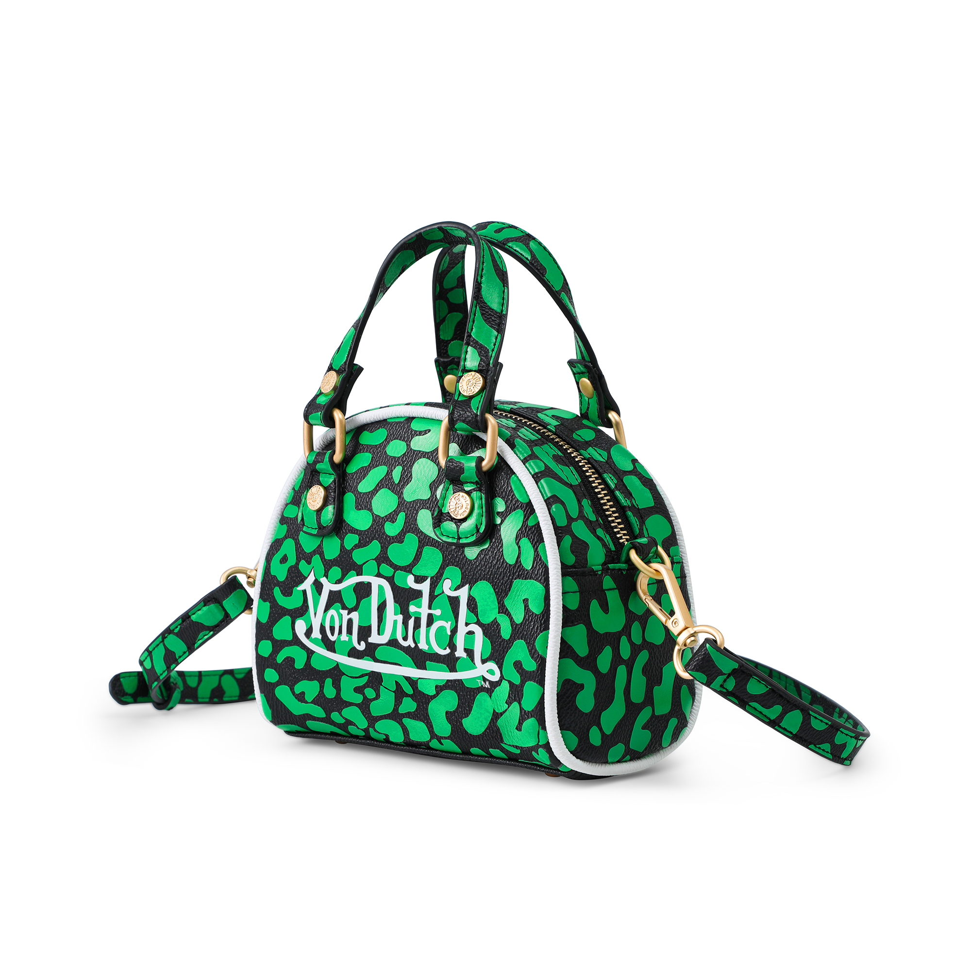 Von Dutch Mini Bowling Bag - Lime Green Cheetah - Image 2