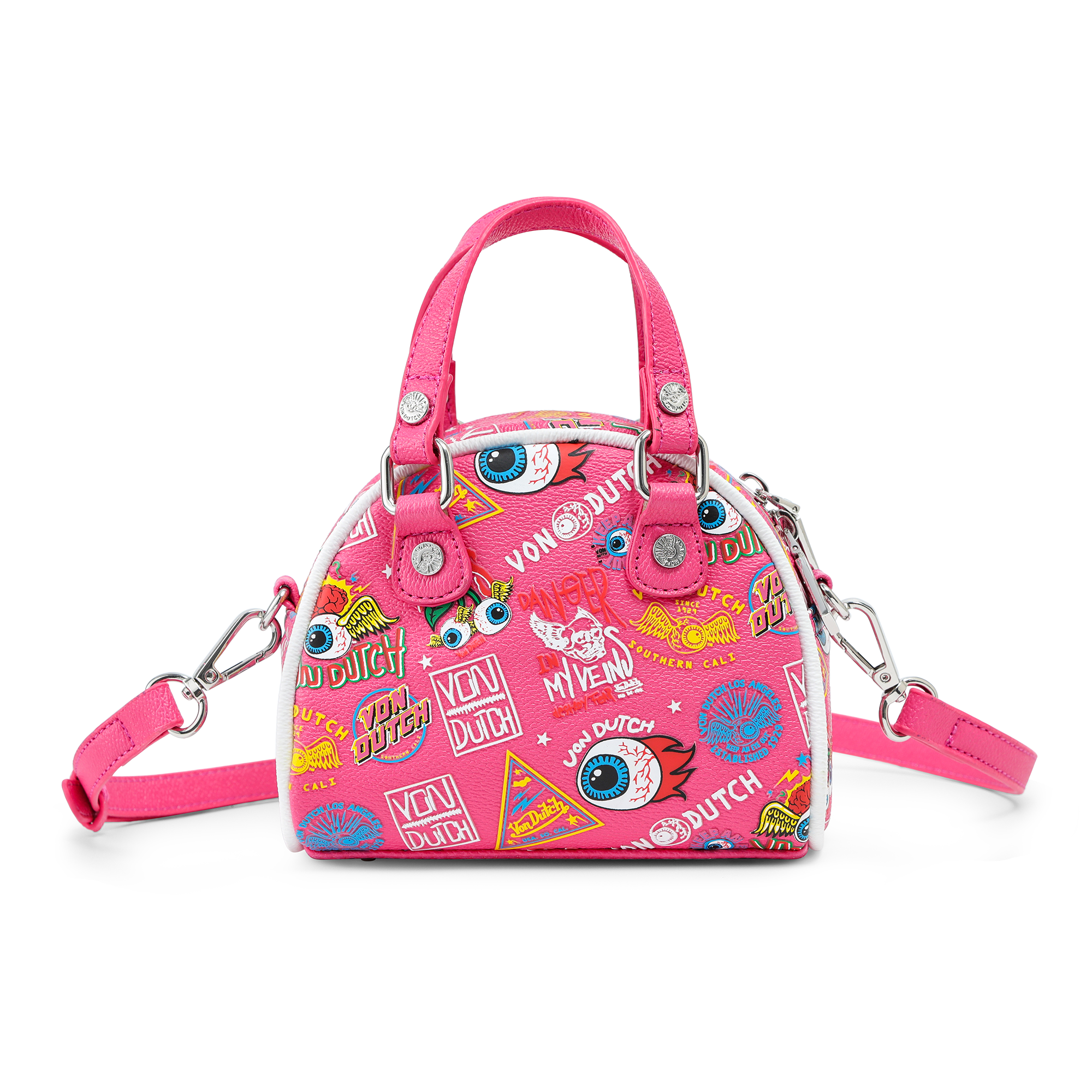 Von Dutch Mini Bowling Bag - Hot Pink Jax - Image 7