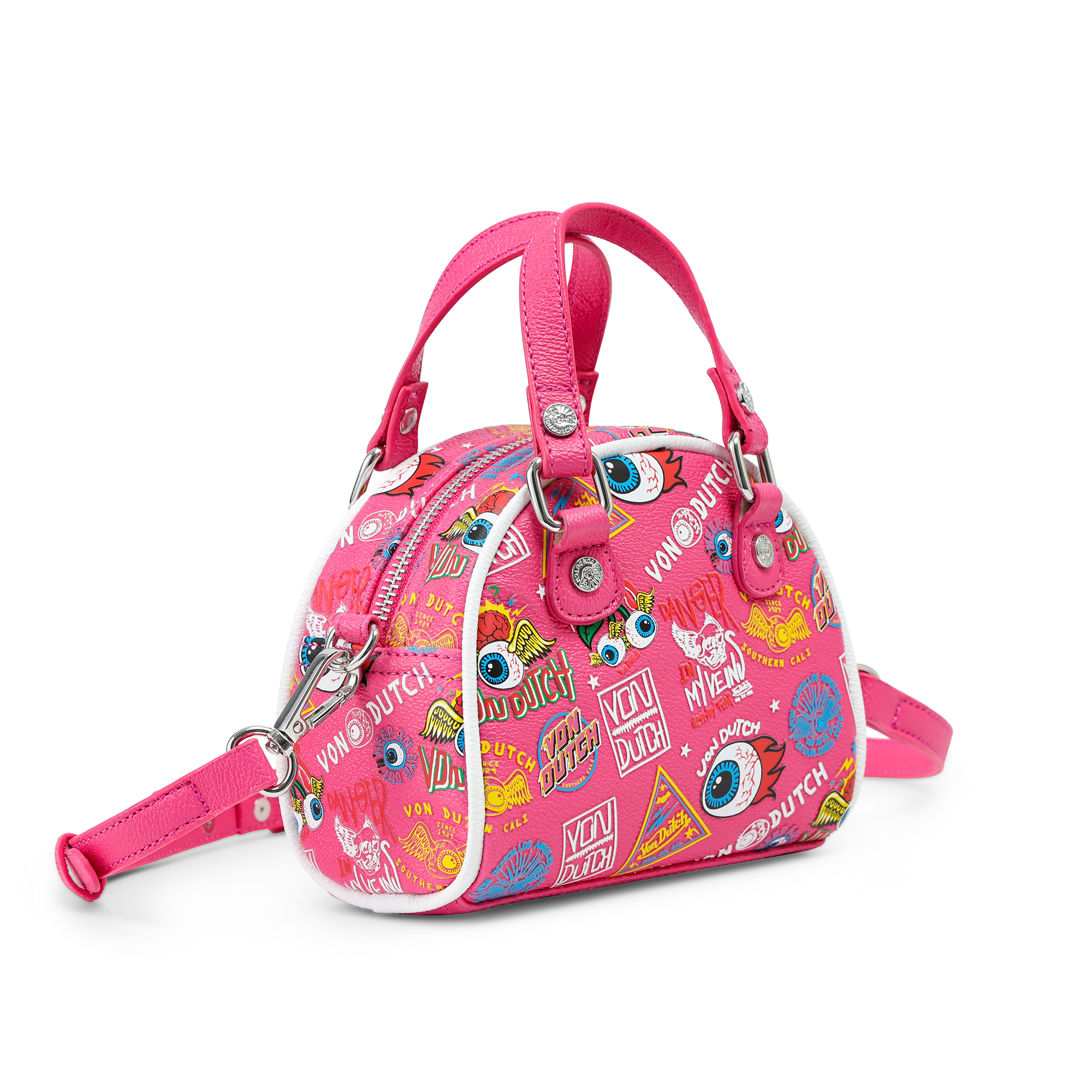 Von Dutch Mini Bowling Bag - Hot Pink Jax - Image 8