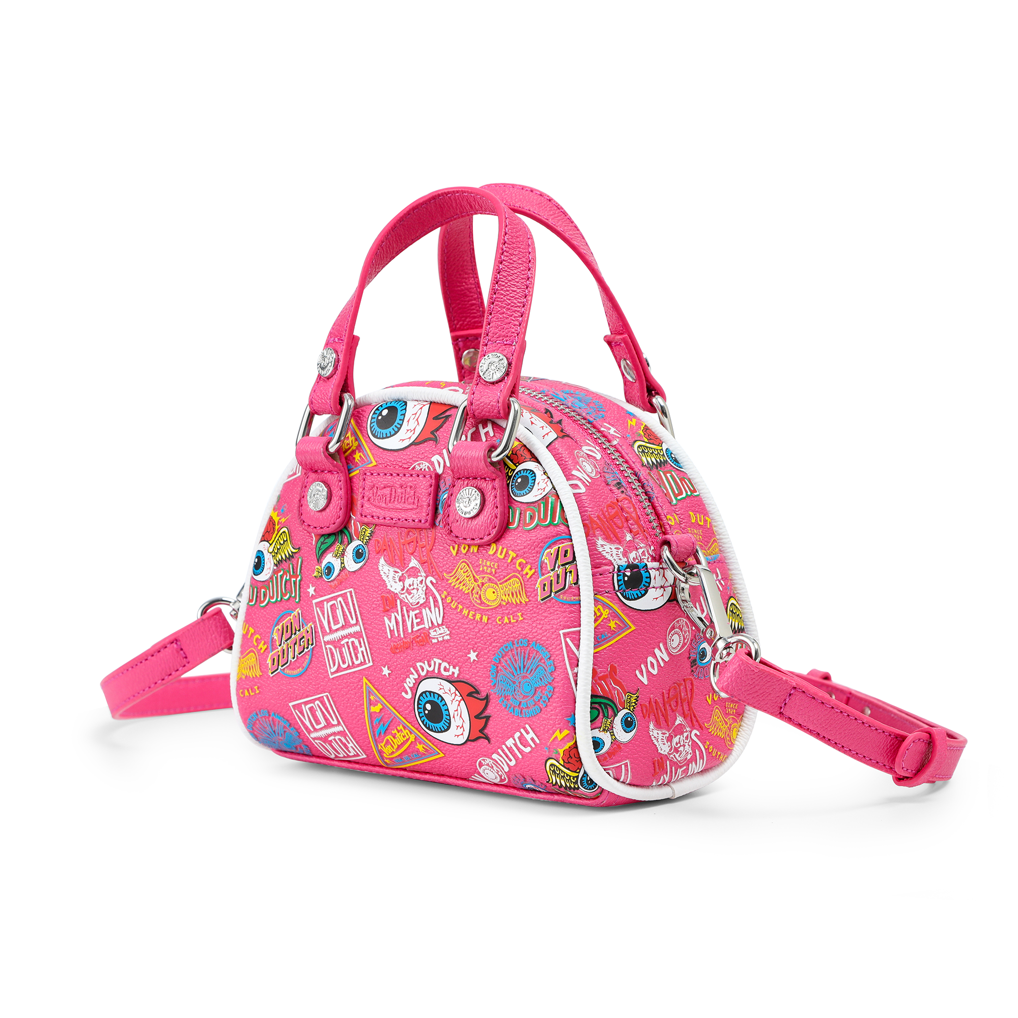 Von Dutch Mini Bowling Bag - Hot Pink Jax - Image 2