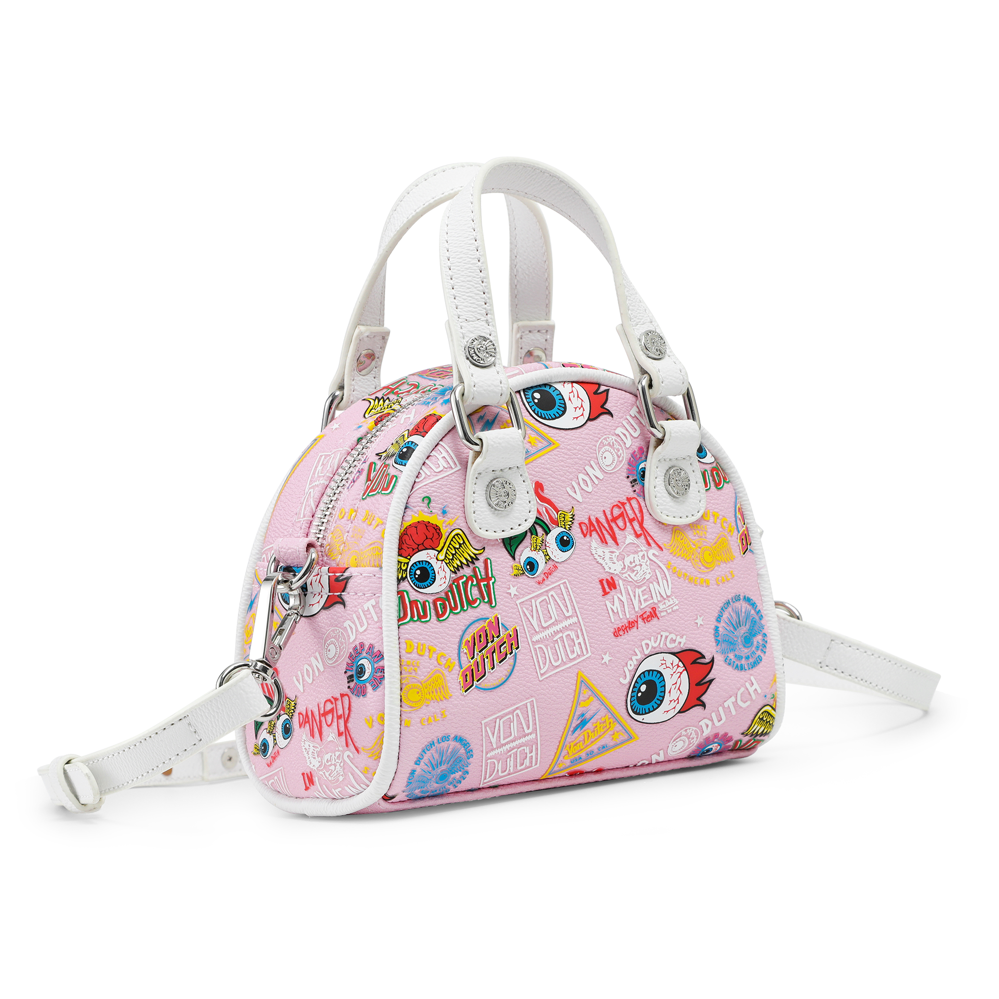 Von Dutch Mini Bowling Bag - Light Pink Jax - Image 6