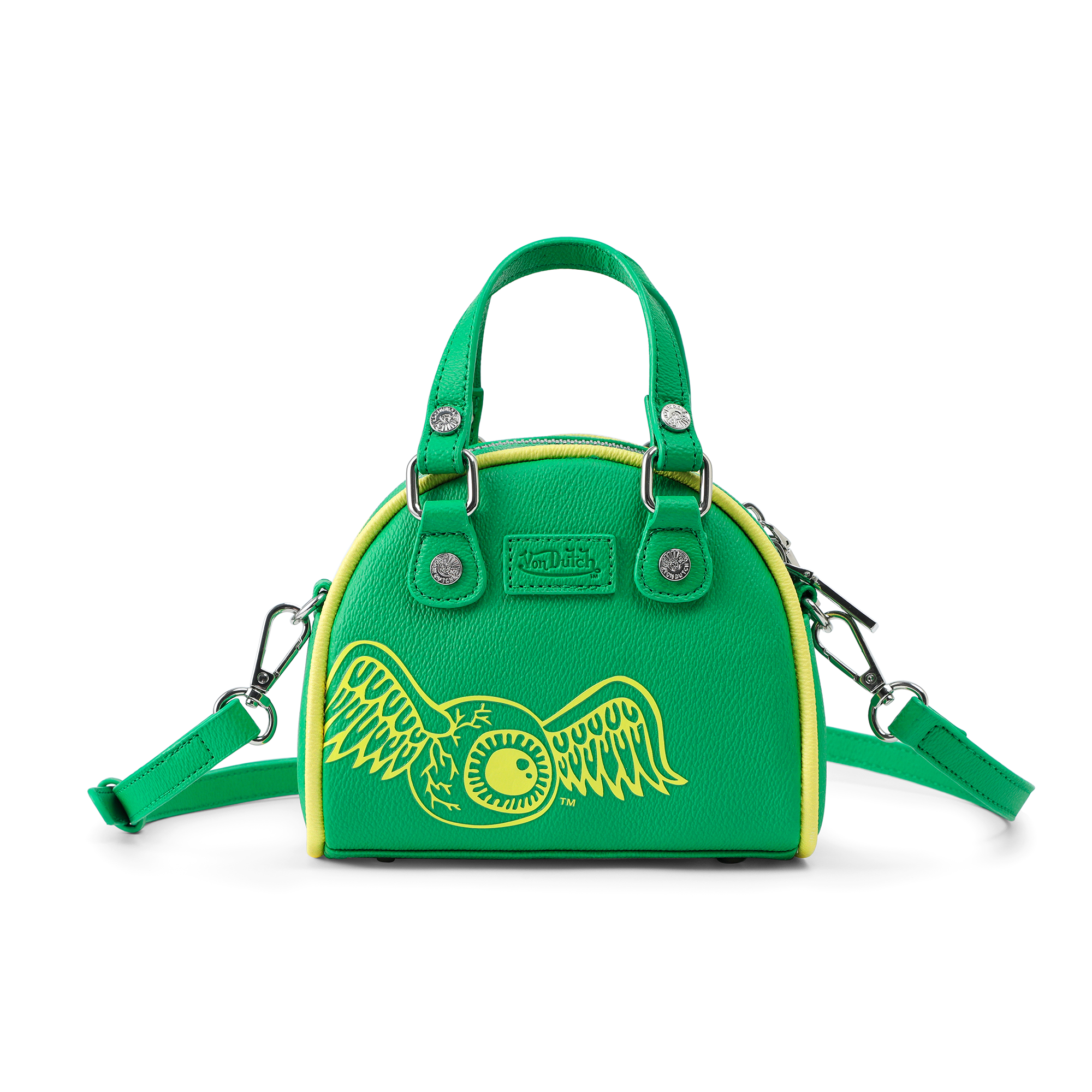 Von Dutch Mini Bowling Bag - Lime Green & Yellow - Image 6