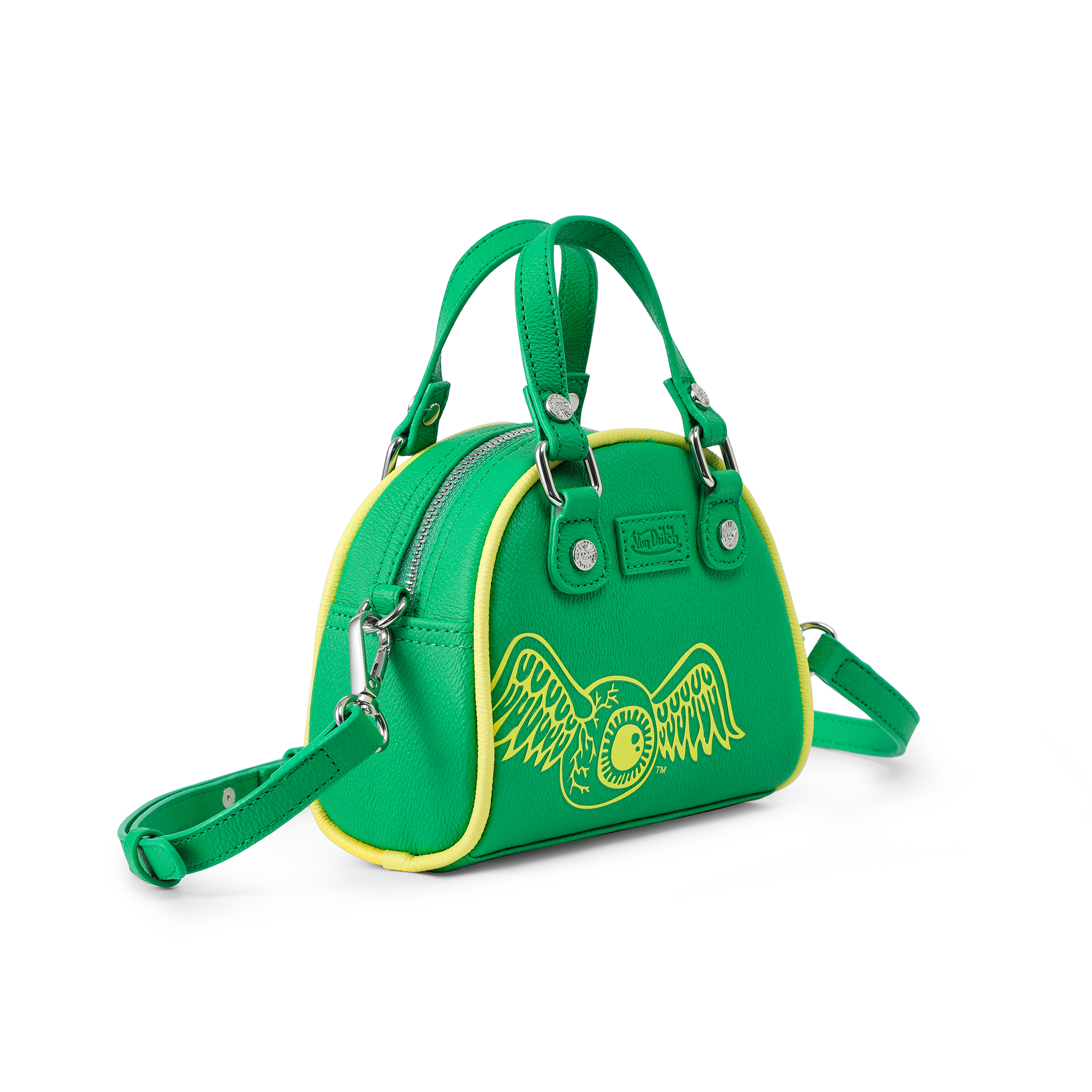 Von Dutch Mini Bowling Bag - Lime Green & Yellow - Image 7
