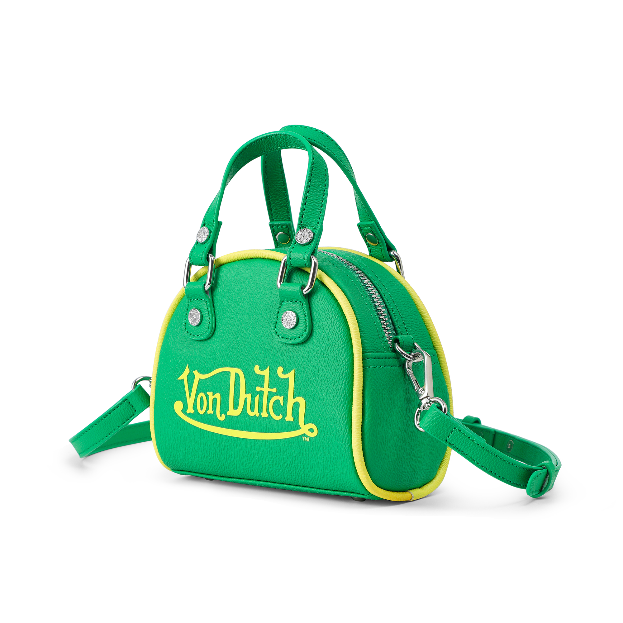 Von Dutch Mini Bowling Bag - Lime Green & Yellow - Image 2