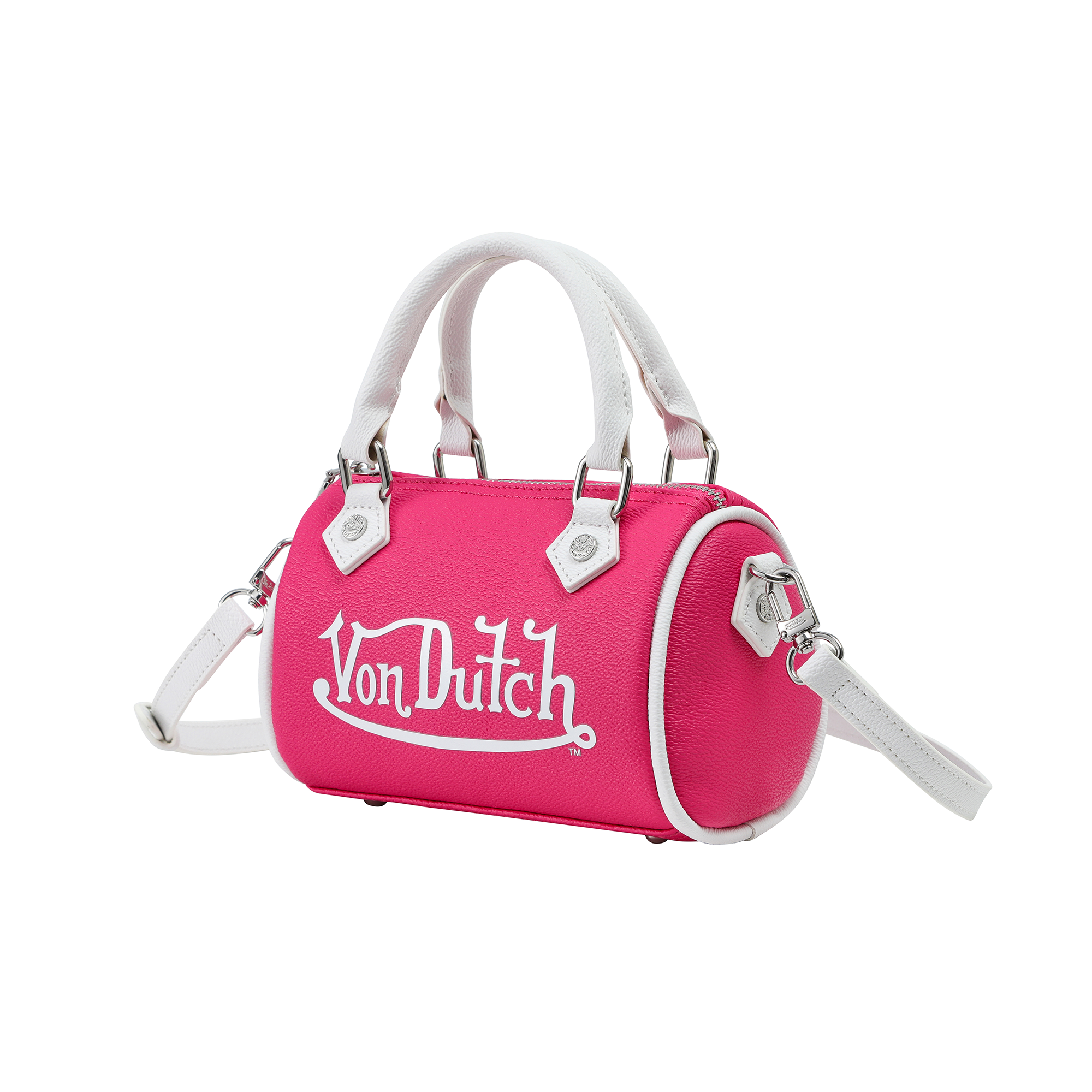 Von Dutch Core Hanna Bag - Hot Pink & White - Image 2
