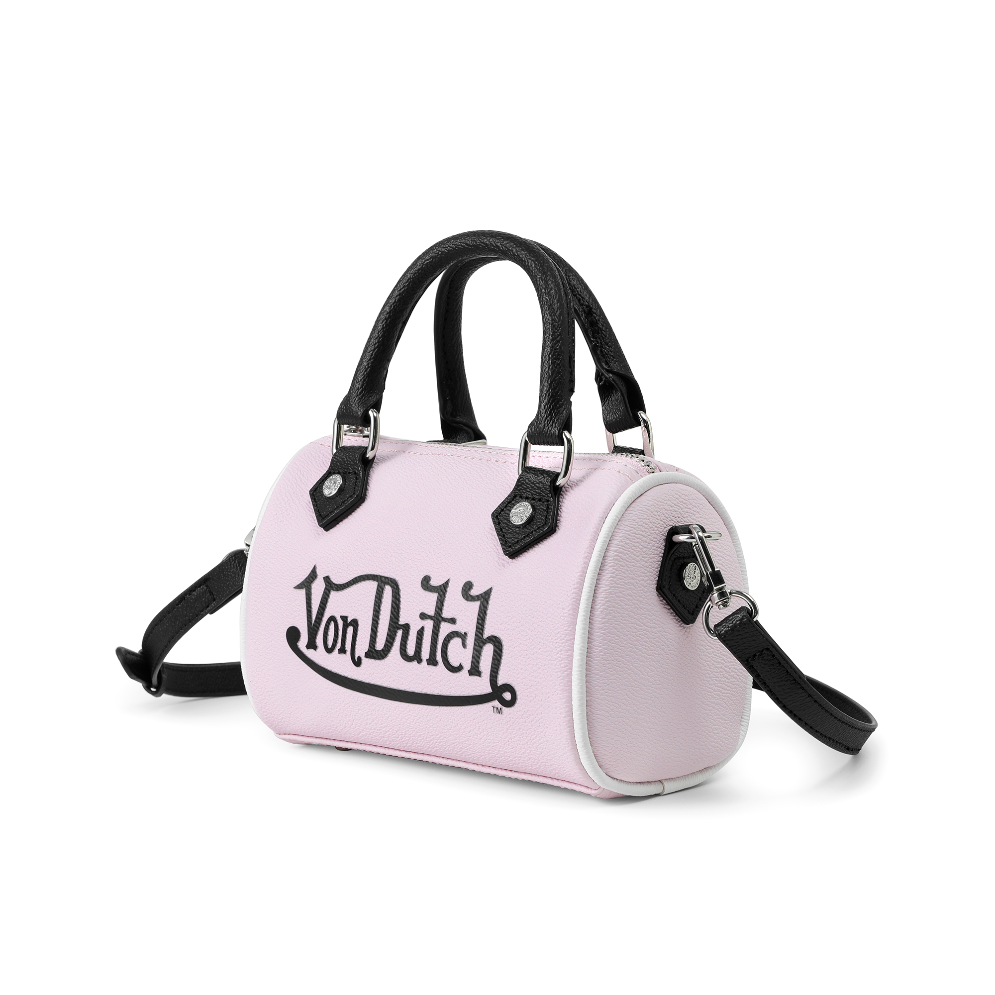Von Dutch Core Hanna Bag - Baby Pink & Black - Image 2