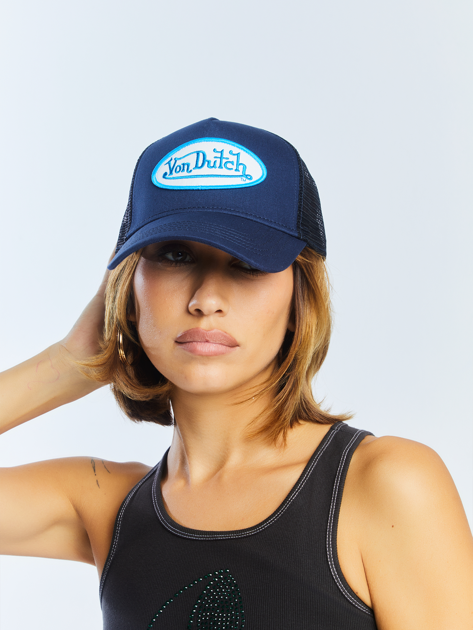 Von Dutch Navy. Blue & White Trucker Hat - Image 6
