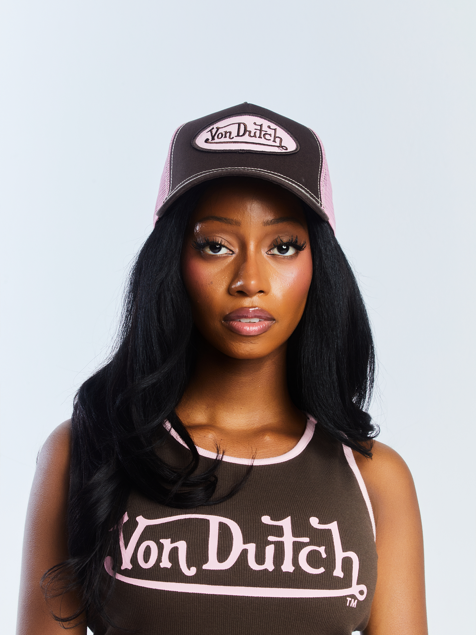 Von Dutch Brown & Pink Classic Trucker Hat - Image 6